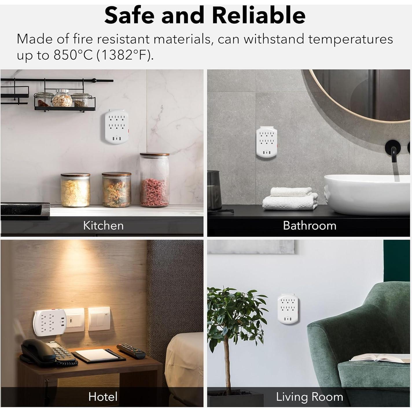 Extensor de Enchufe BN-LINK 6 Salidas y 3 USB Luz Nocturna