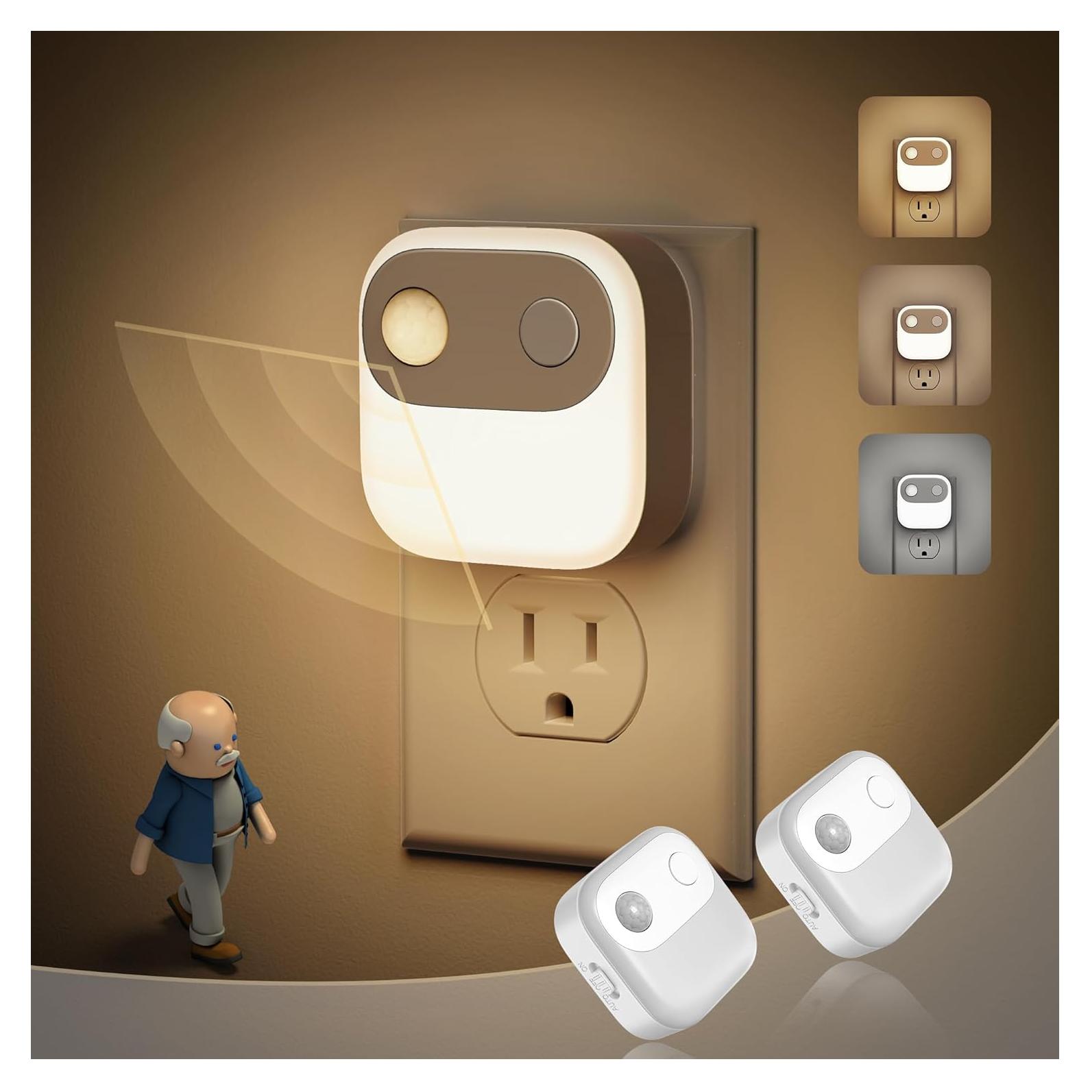 Luz Nocturna Enchufable JandCase con Sensor de Movimiento 2 Pzs