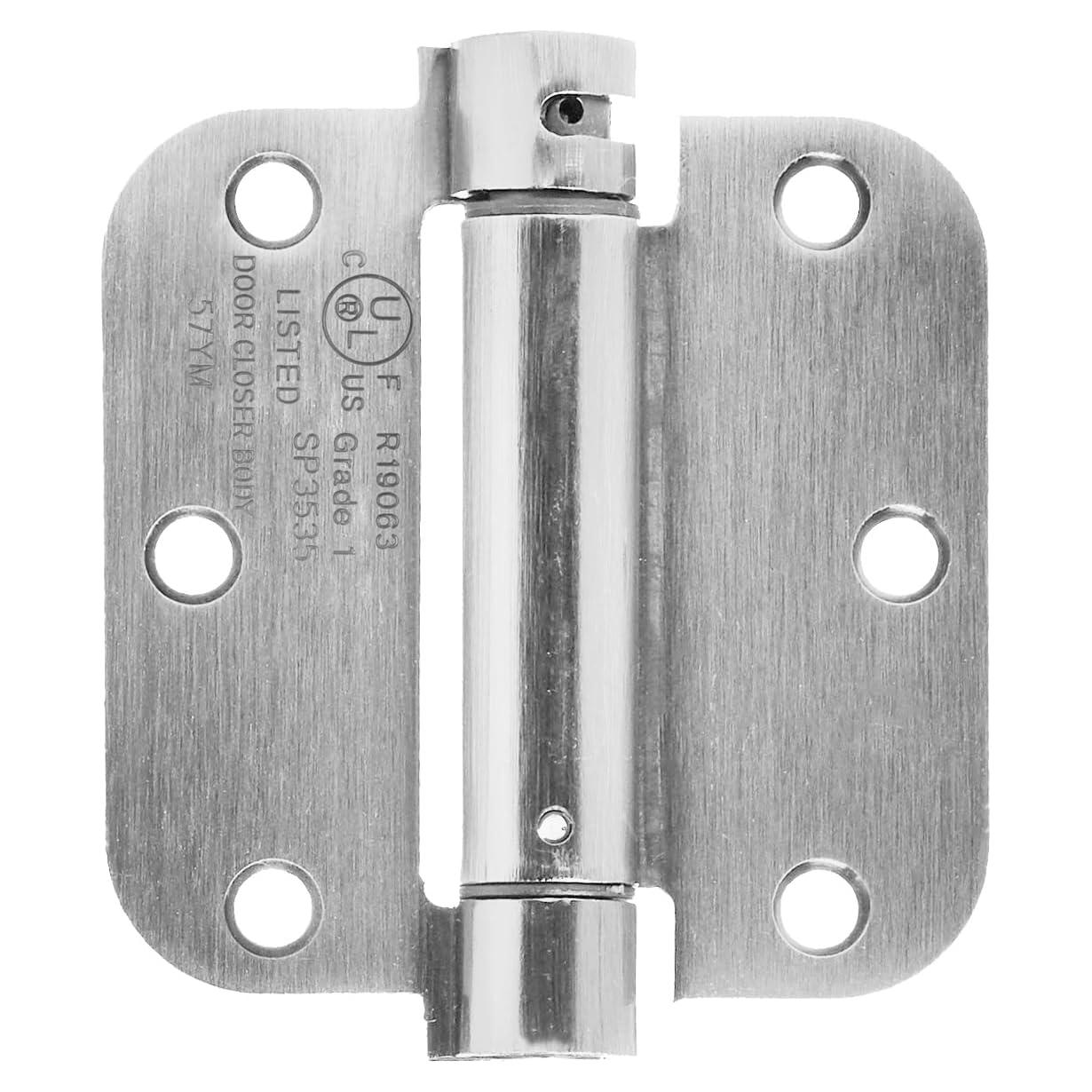 Bisagra de puerta automática Amazon Basics 8.9 cm níquel satinado