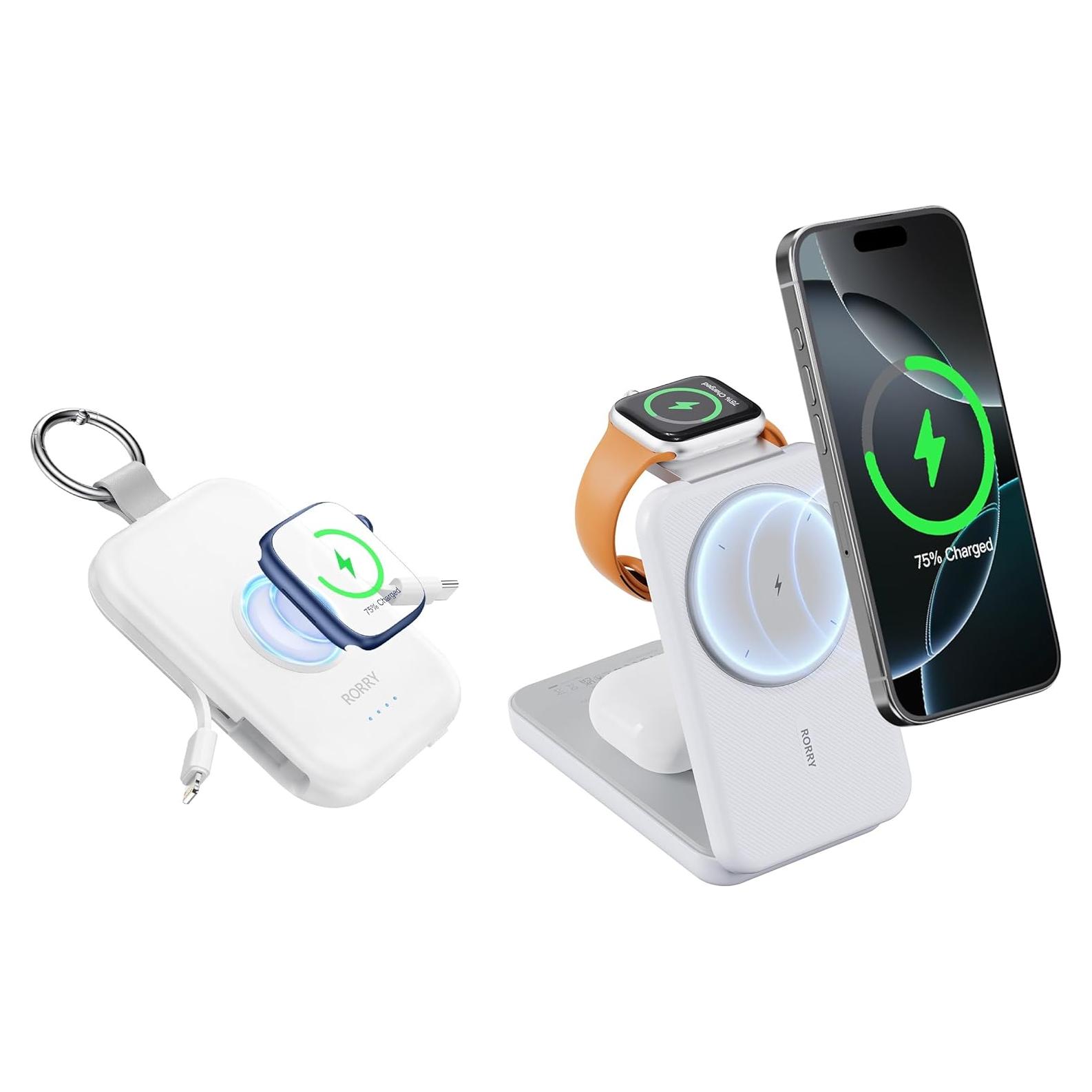 Cargador Portátil RORRY 10000mAh 3 en 1 para Apple Watch/iPhone