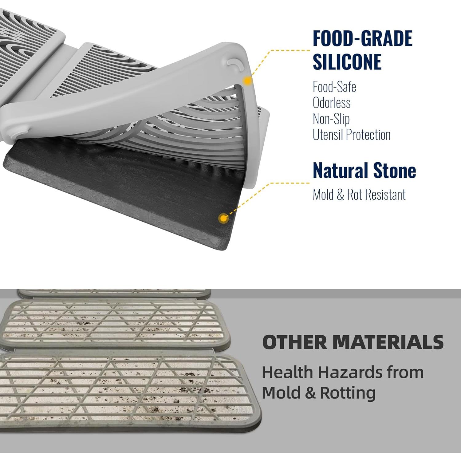 Alfombrilla de Secado de Platos Silicona NiHome 36x25.5cm Ecológica