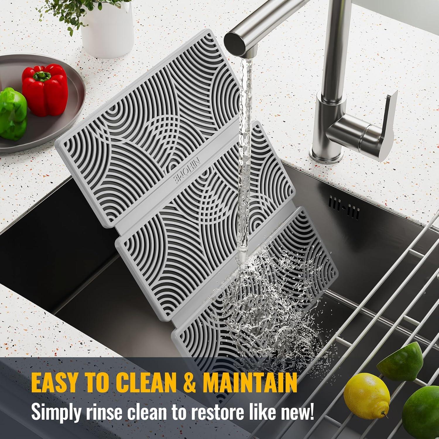 Alfombrilla de Secado de Platos Silicona NiHome 36x25.5cm Ecológica