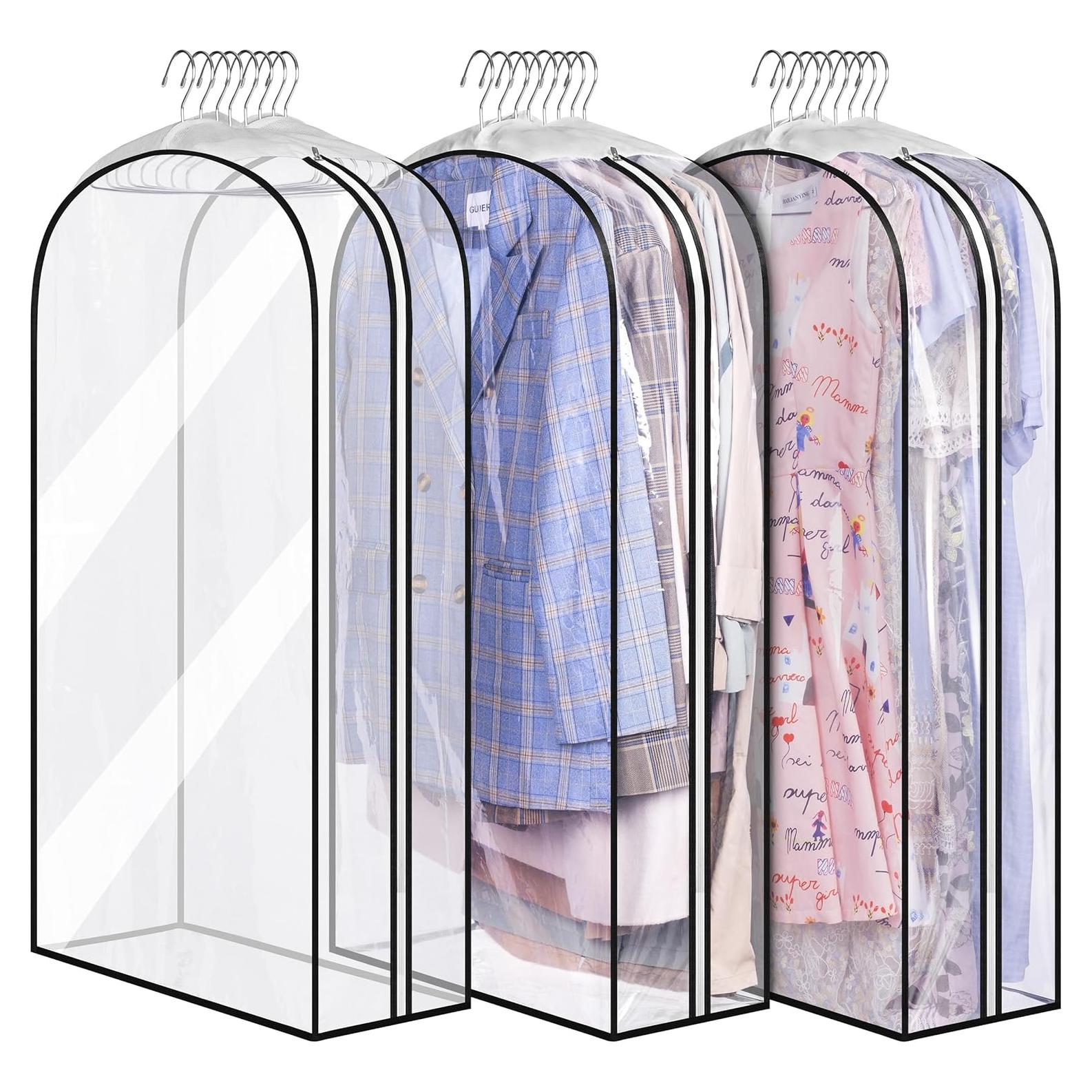 Bolsas de Ropa Colgantes MISSLO 40" con Abertura Clara - 3 Piezas