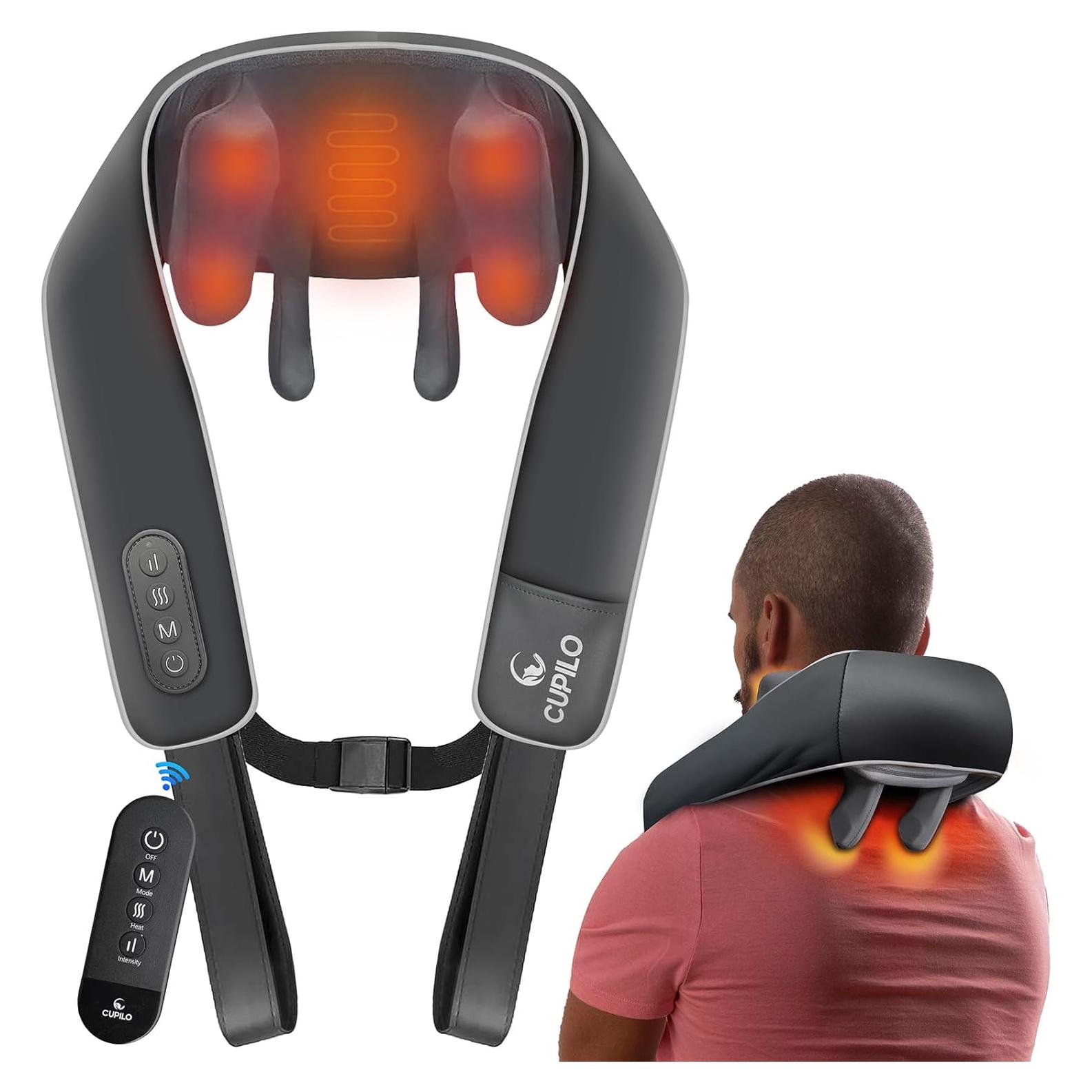 Masajeador de Cuello Shiatsu CuPiLo 6D con Calor y Control Remoto