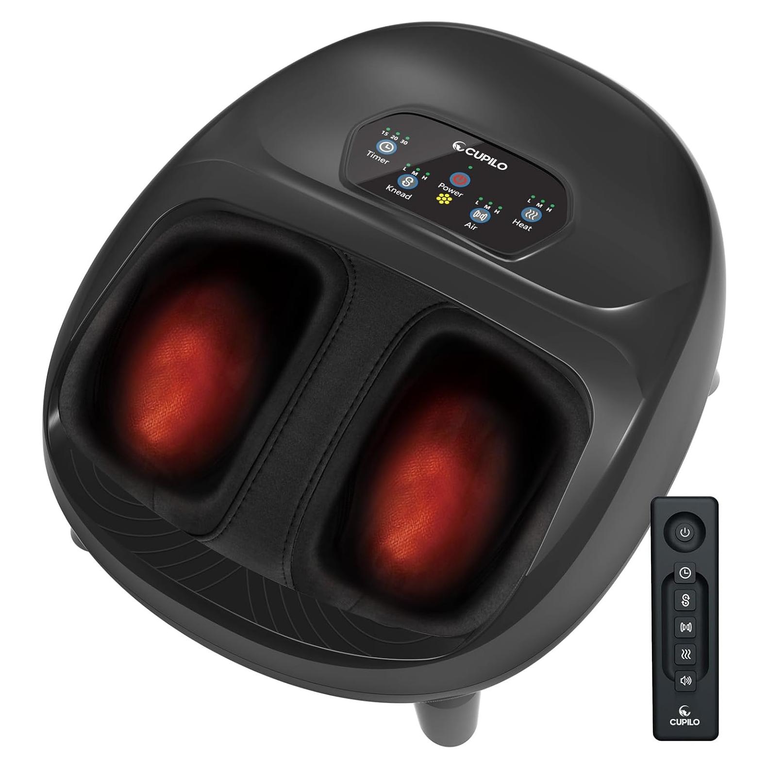 Masajeador de pies CuPiLo con calor y control remoto, 3 niveles