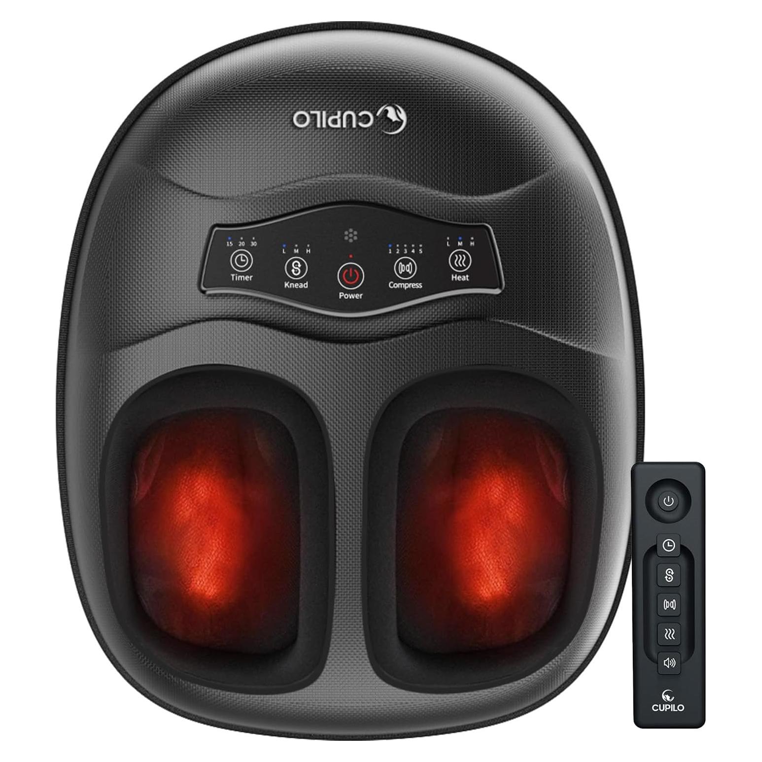 Masajeador de pies CuPiLo Shiatsu con calor y control remoto
