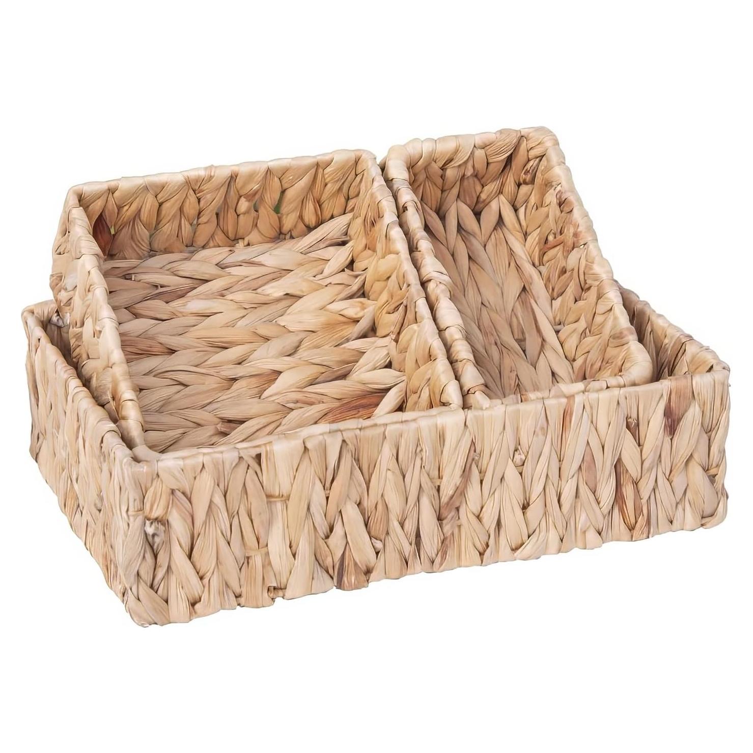 Juego de Cestas de Almacenamiento MIZHICRAFT 3 Piezas Natural