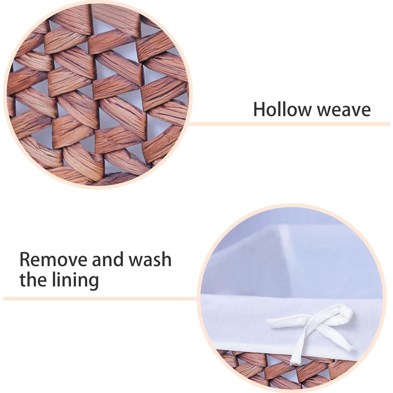 Cesta de Almacenamiento Rectangular KINGWILLOW de Juncos de Agua Grande