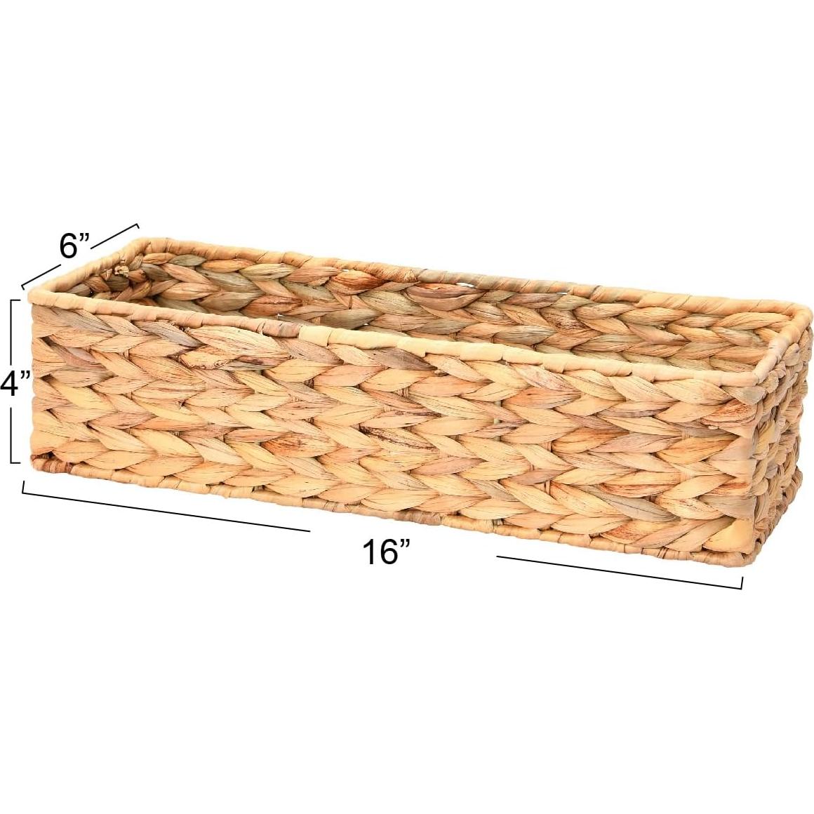Cesta de Almacenamiento Rectangular Natural Household Essentials