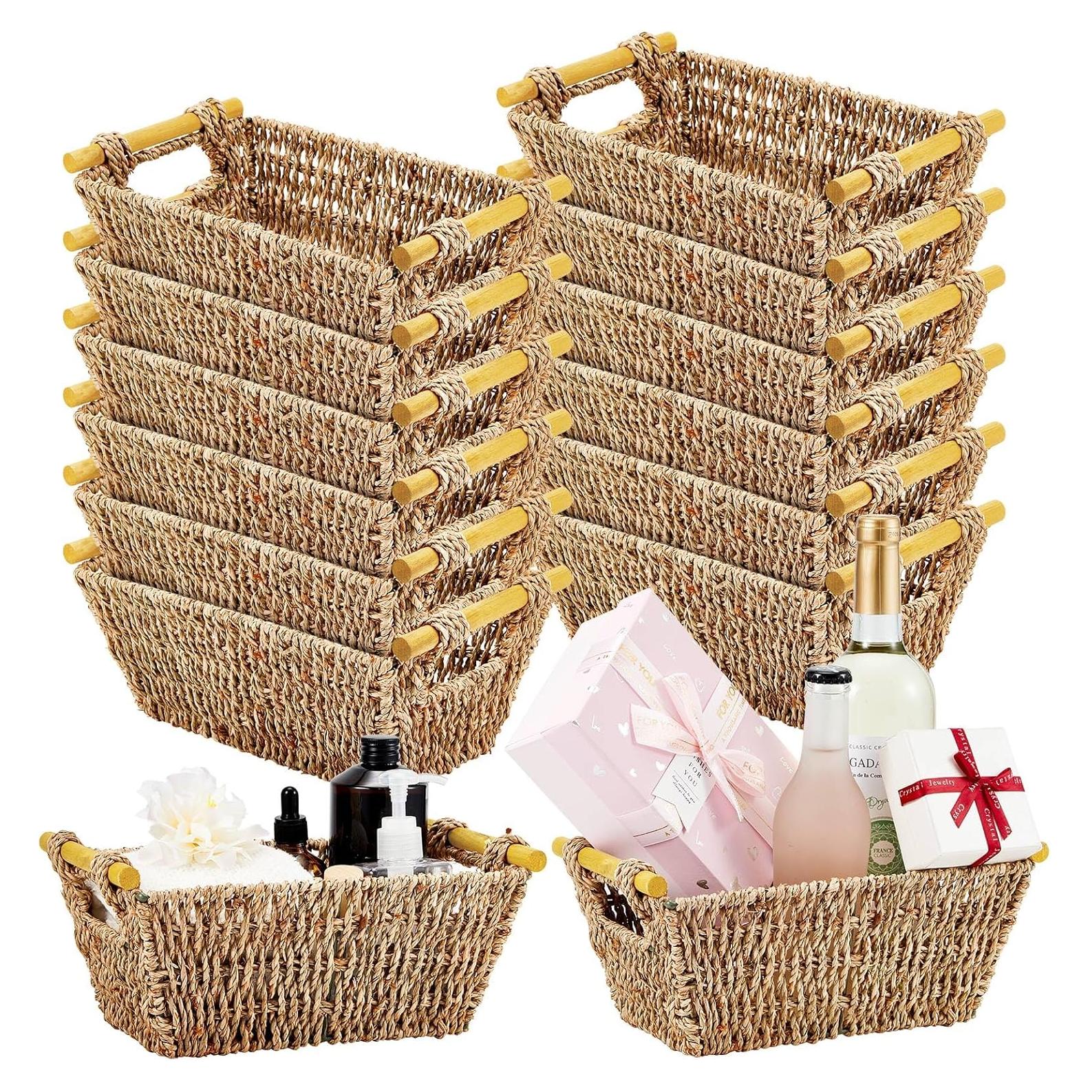 Cestas de Mimbre Marsui 12 Pcs 24.89x16x10.92 cm