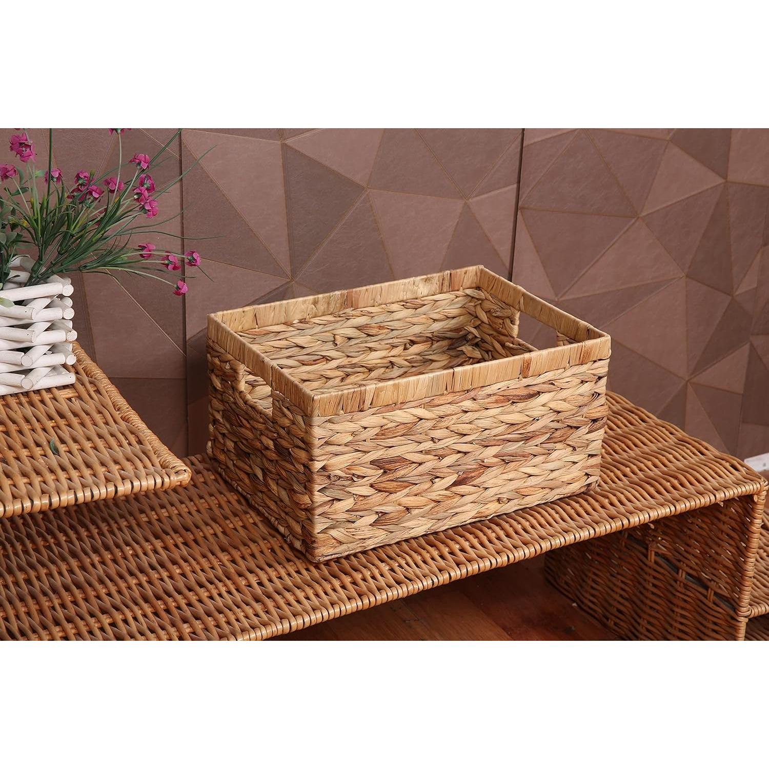 Cesta de Almacenamiento Rectangular SHCMSADO Juncos 38.4x28cm