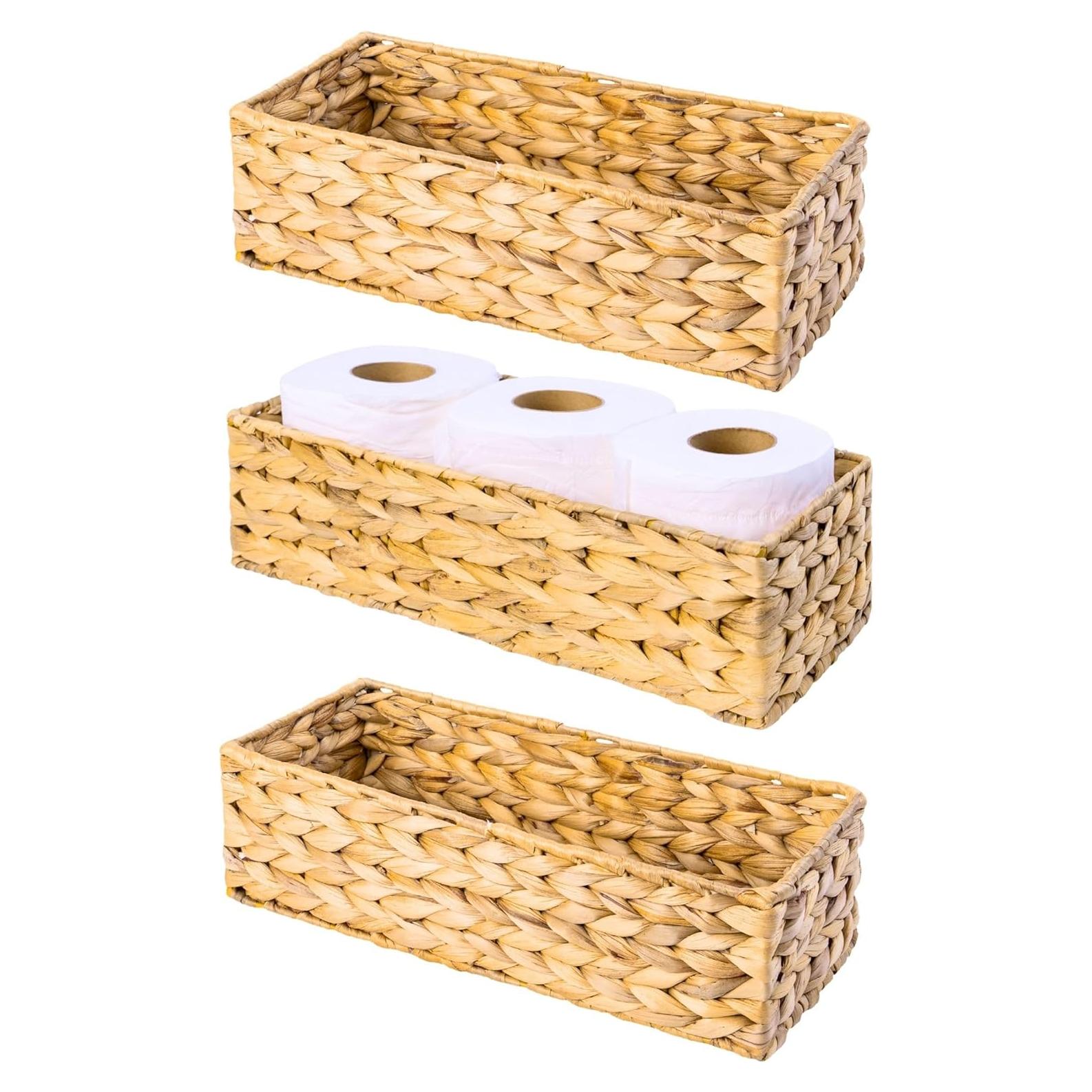 Juego de 3 Soportes de Papel Higiénico M4DECOR de Mimbre
