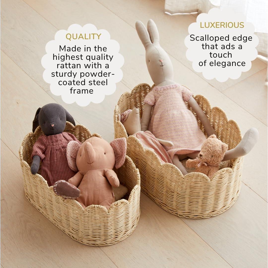 Conjunto de Cestas Escallopadas BEBE BASK - 2 Piezas 40x25x17 cm