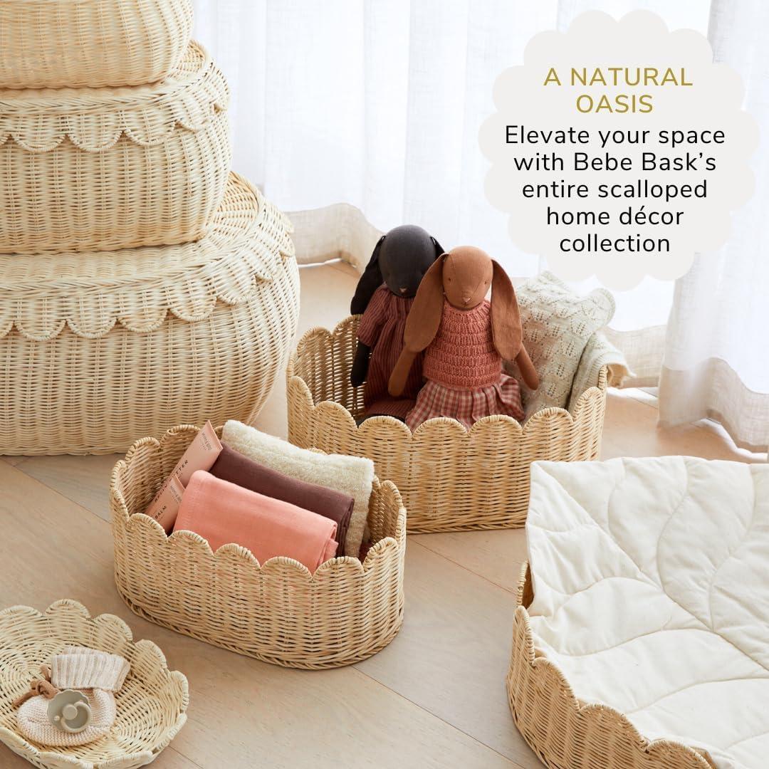 Conjunto de Cestas Escallopadas BEBE BASK - 2 Piezas 40x25x17 cm