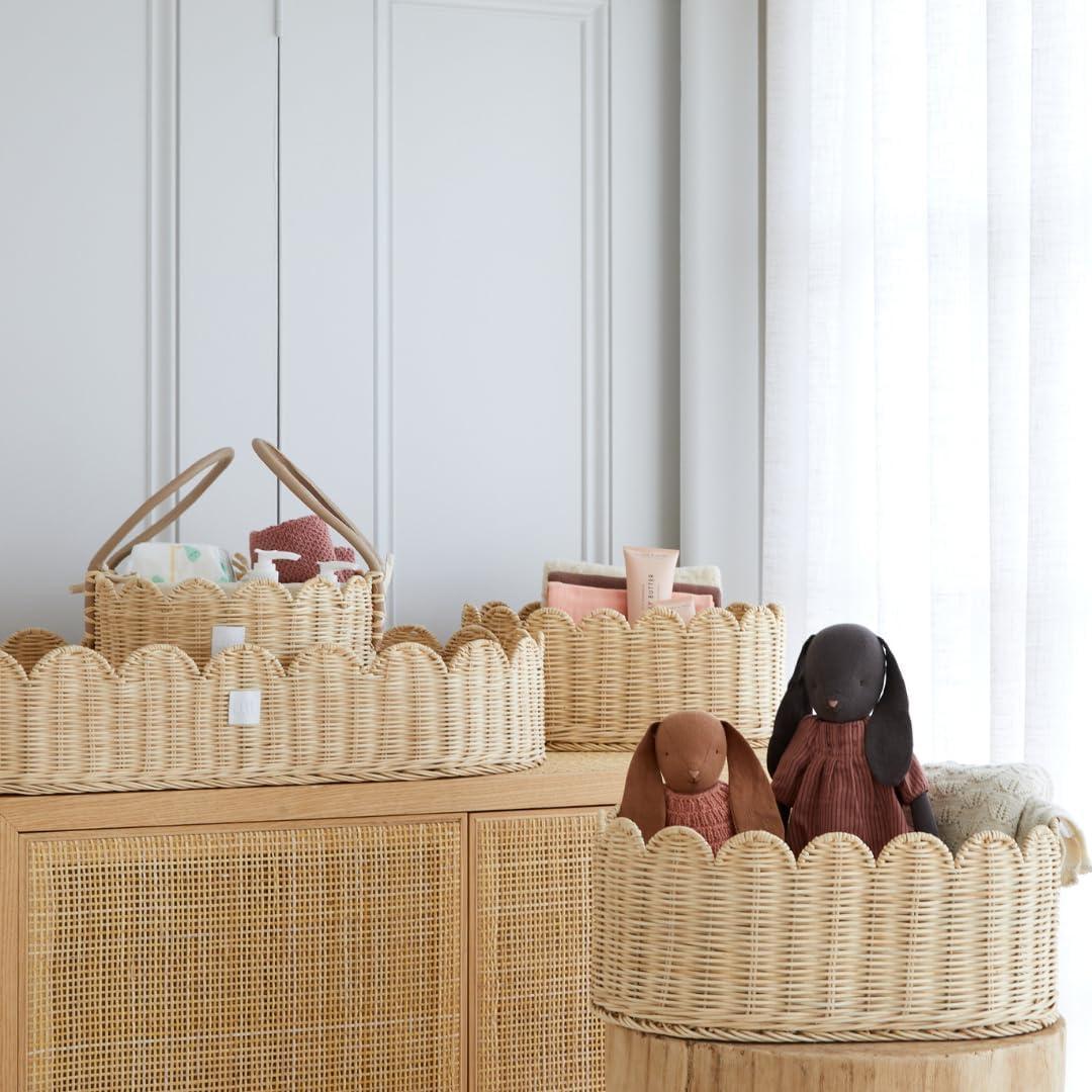 Conjunto de Cestas Escallopadas BEBE BASK - 2 Piezas 40x25x17 cm