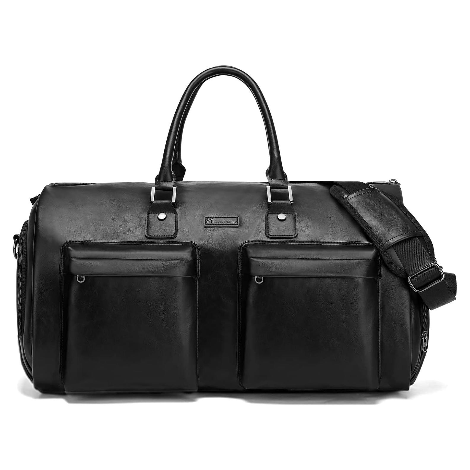 Bolsa de Garment Modoker de Cuero Negro 45L para Viajes