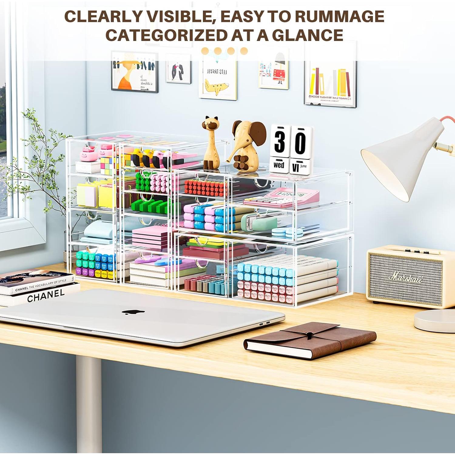 Organizador de Maquillaje Caktraie 16 Cajones Acrílico Transparente