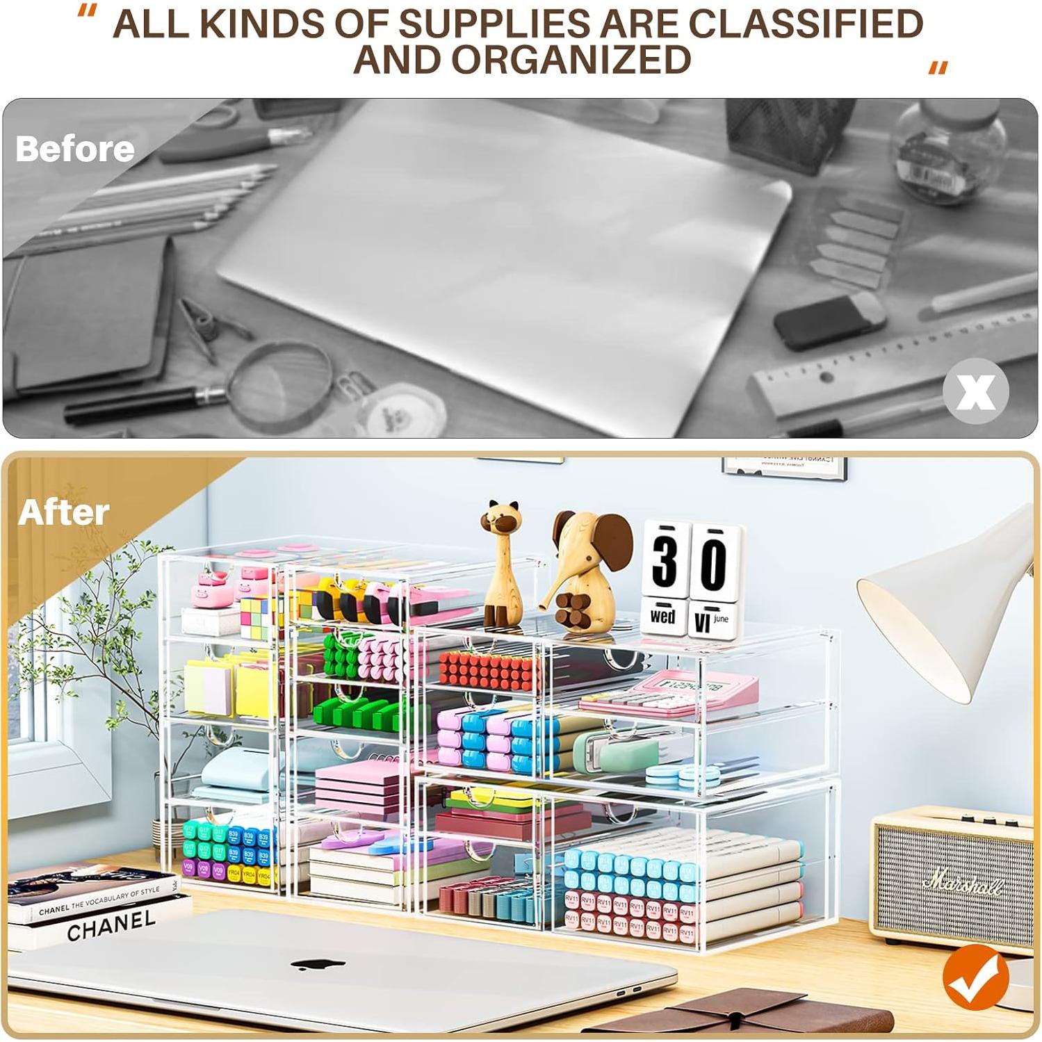 Organizador de Maquillaje Caktraie 16 Cajones Acrílico Transparente