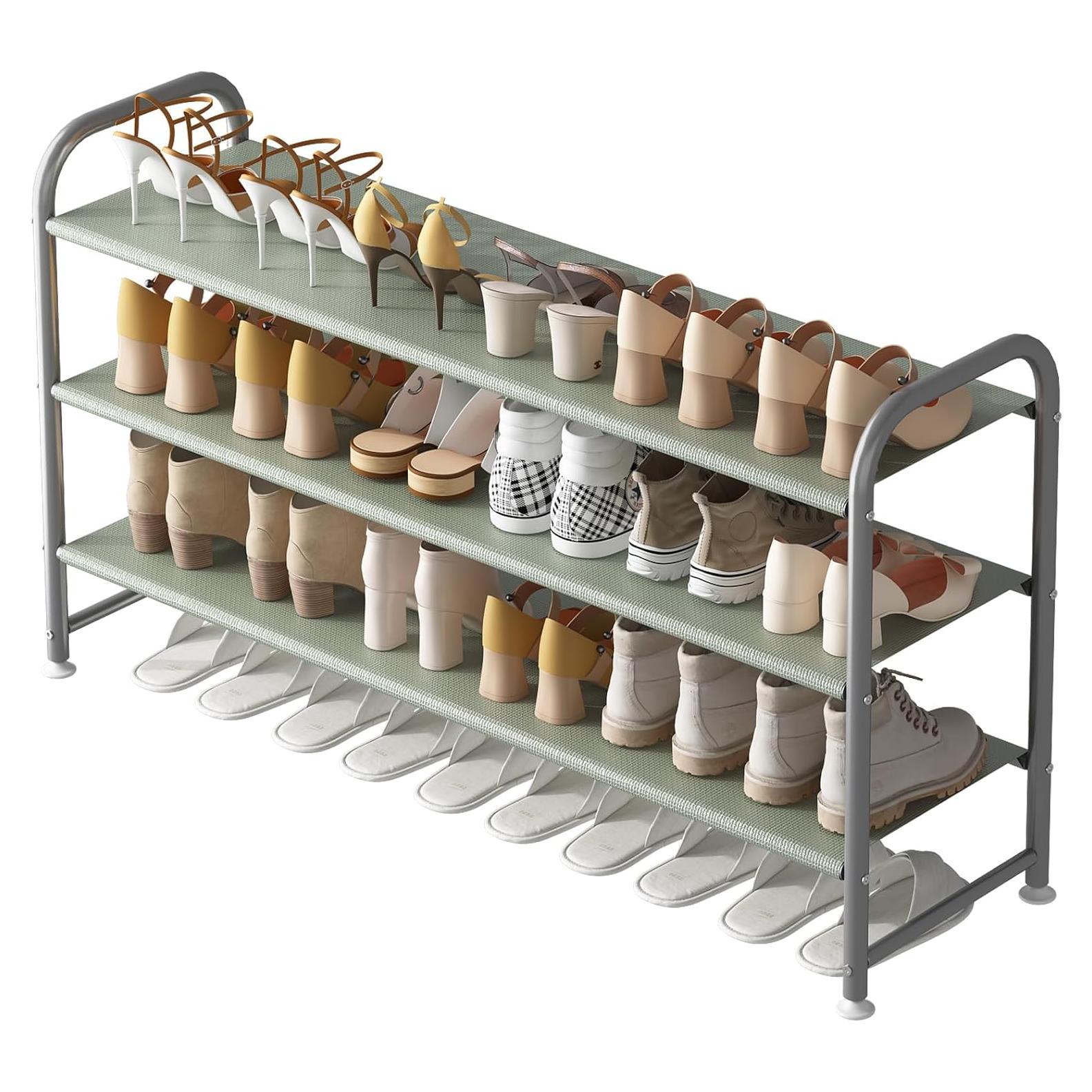 Estante Organizador de Zapatos INGIORDAR 3 Niveles Metal Gris