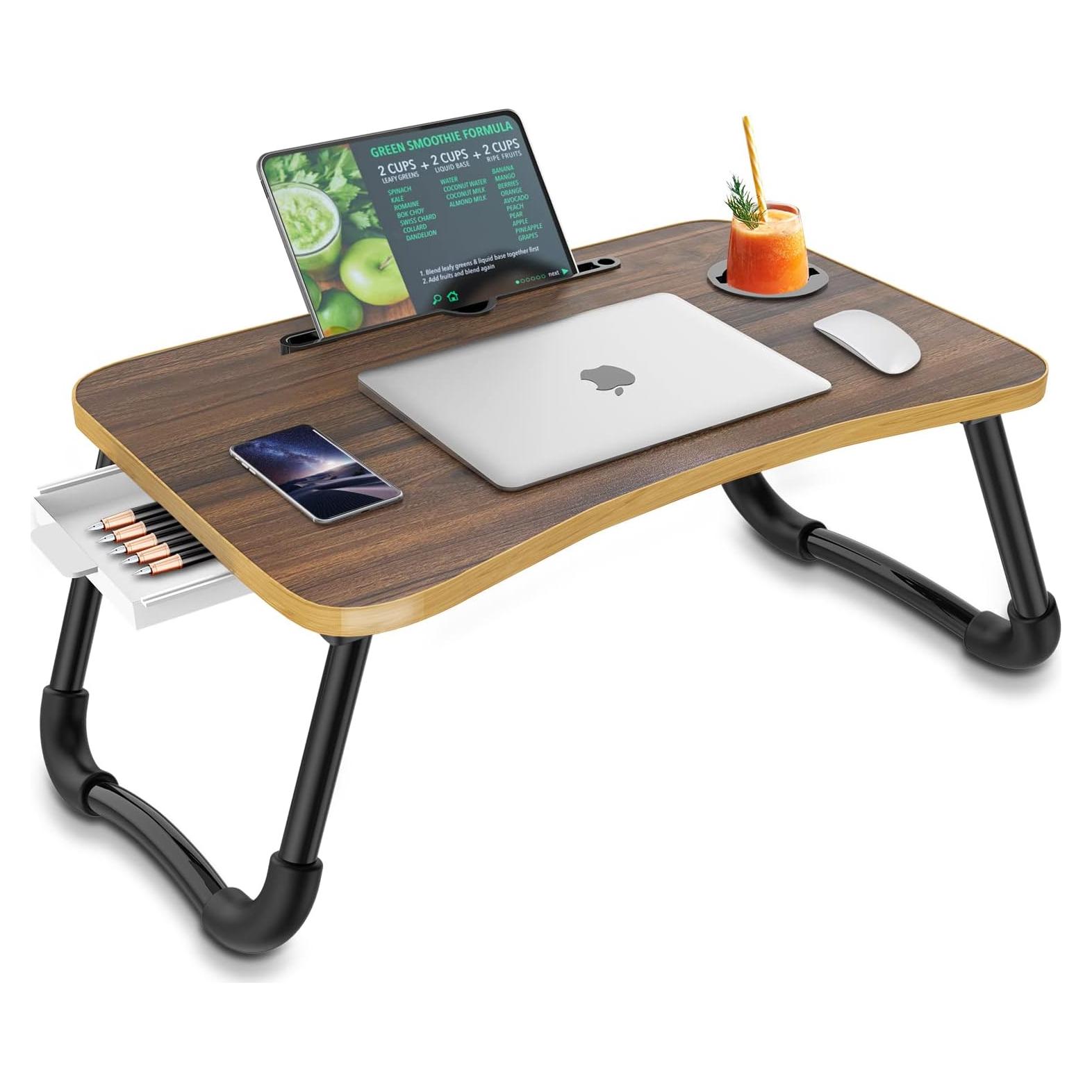 Mesa de Cama Plegable Zapuno para Laptop 60x40cm Beige