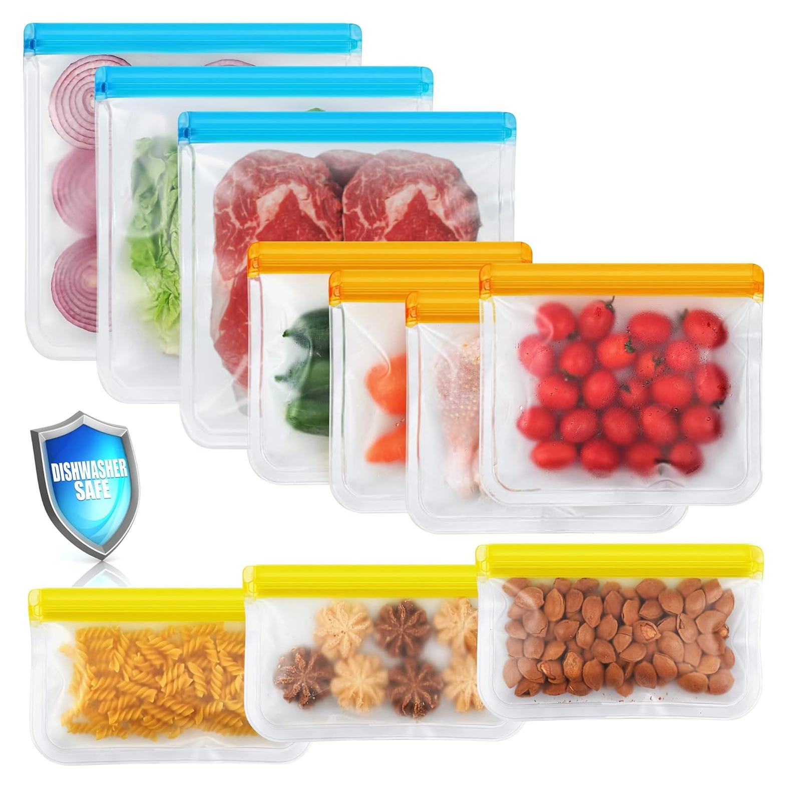 Paquete de 10 Bolsas Reutilizables NIKUY 3.79L A Prueba de Fugas