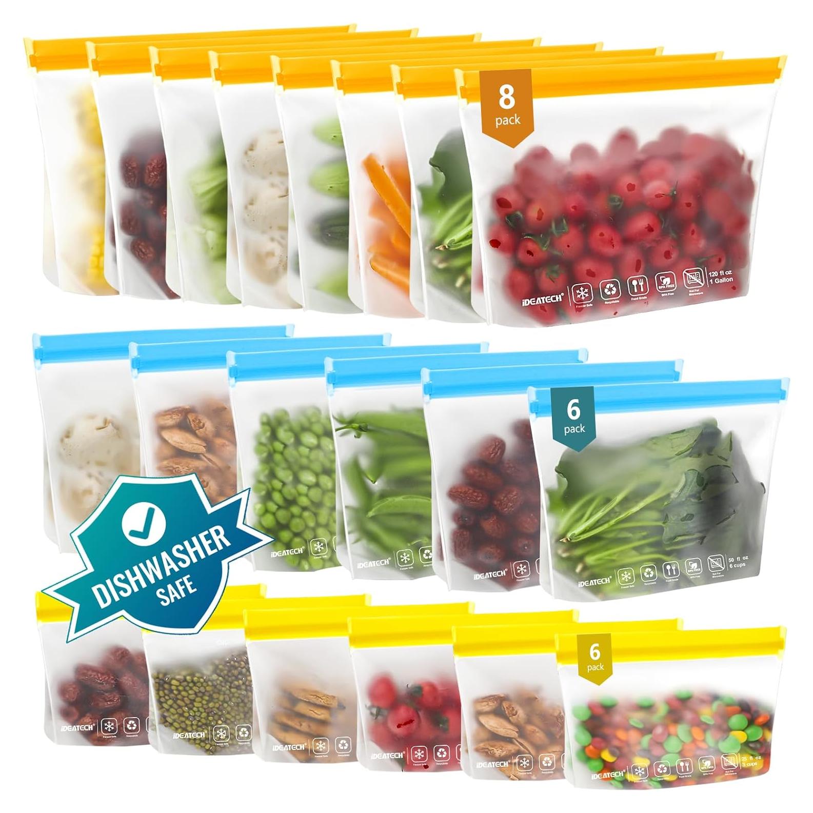 IDEATECH 20Pack Bolsas Reutilizables A Prueba de Fugas 30L