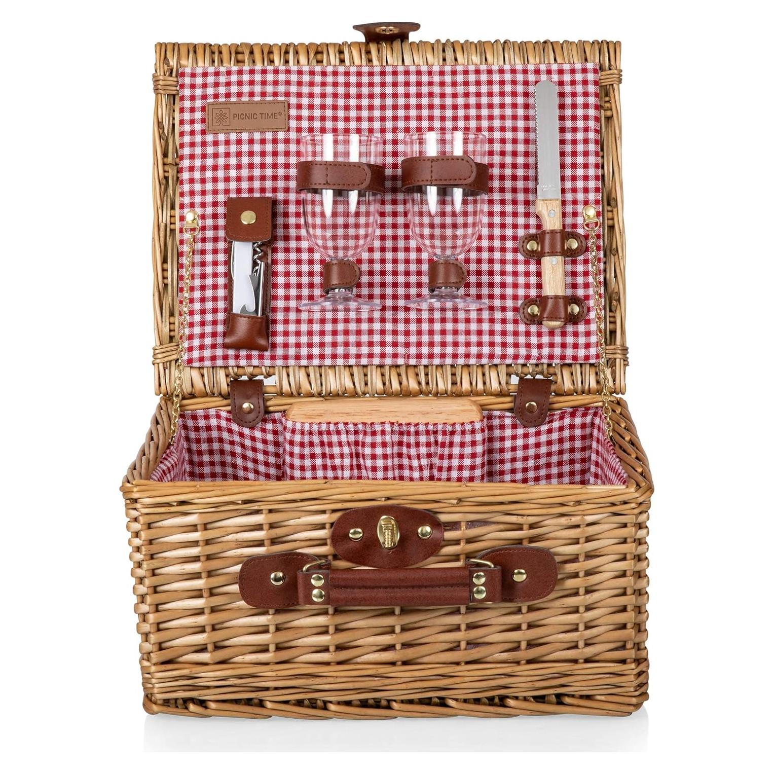 Cesta de Picnic Clásica de Vino y Queso PICNIC TIME 36.8x27.9cm
