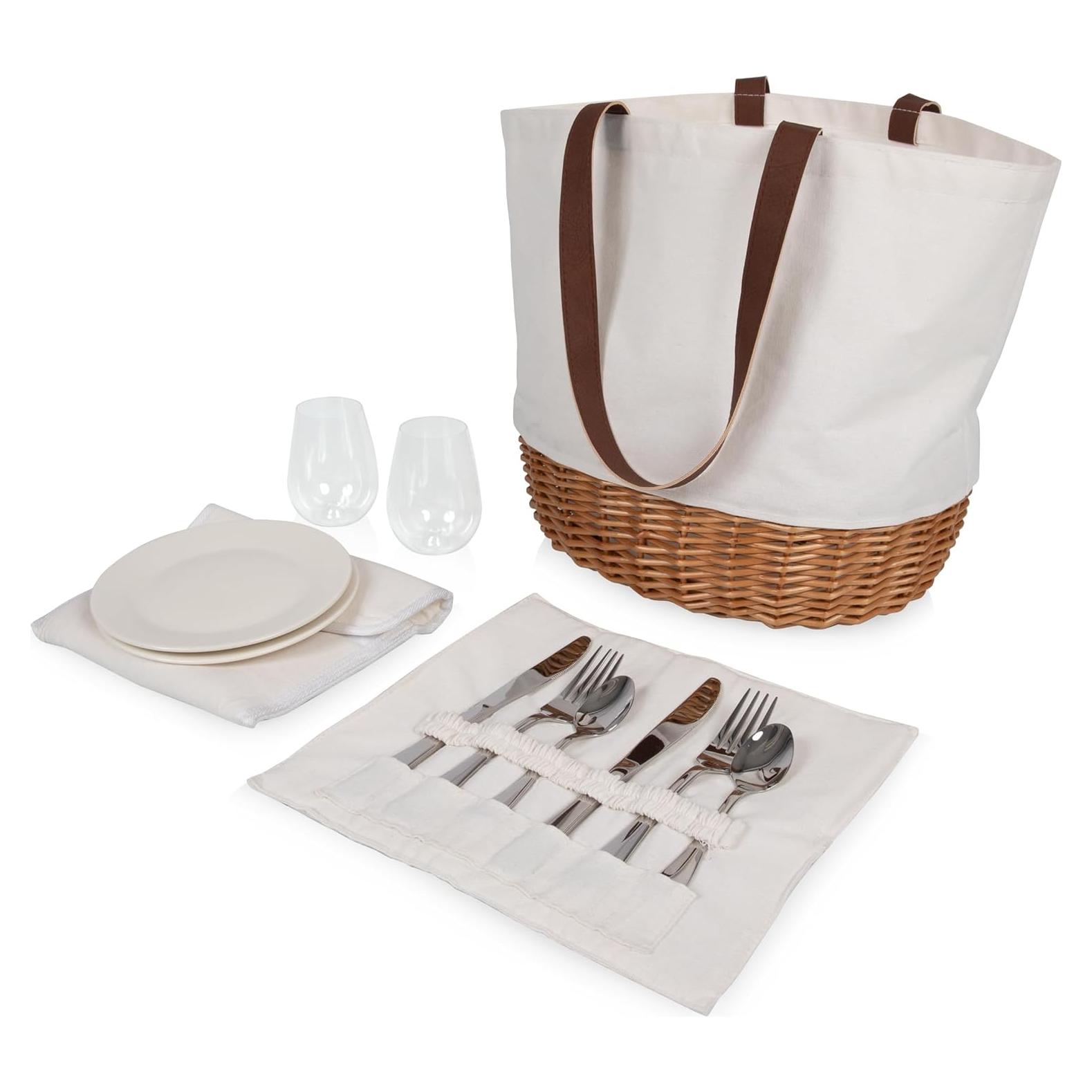 Cesta de Picnic Promenade para 2 Picnic Time - Lona Crema