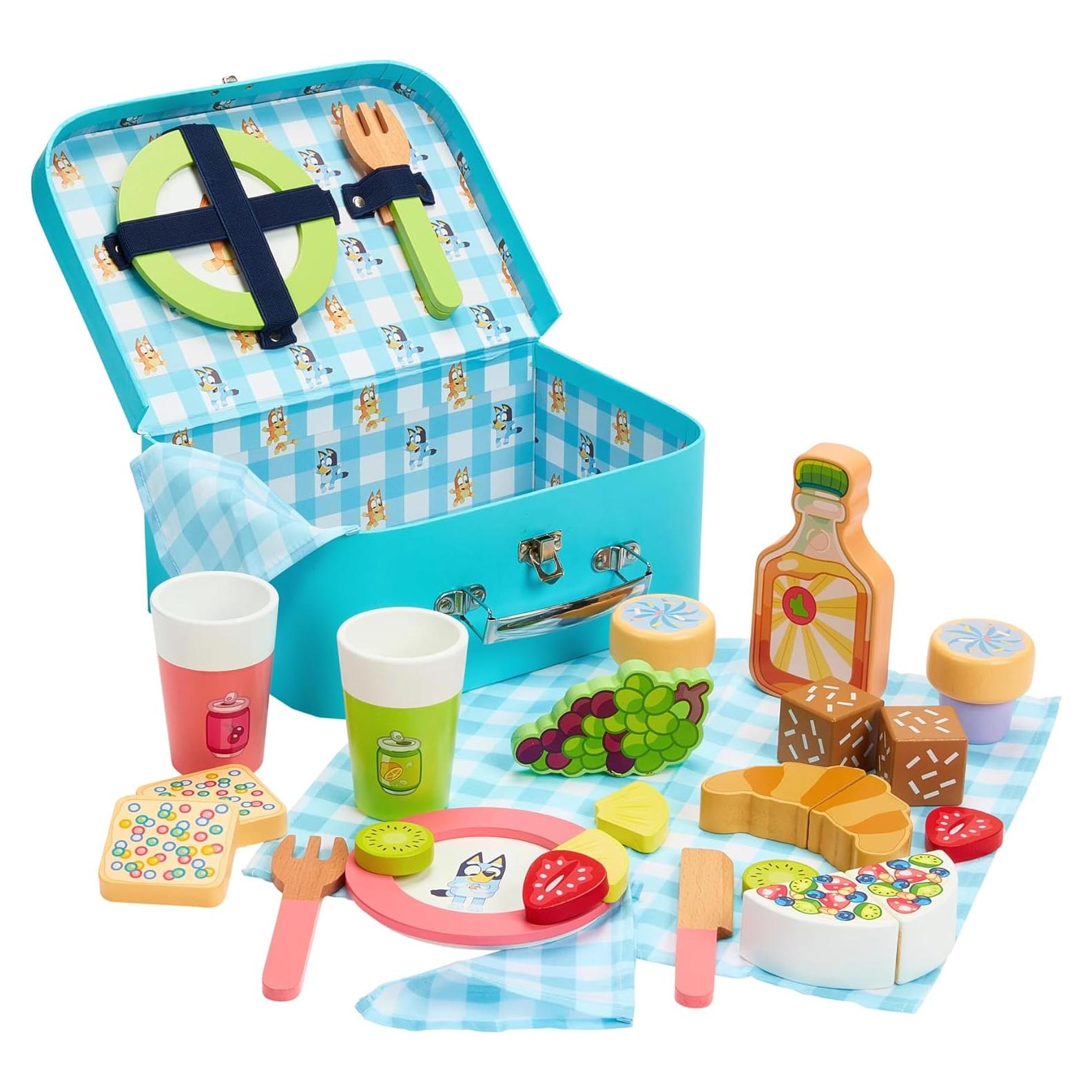 Juego de Picnic de Madera Bluey - 30 Piezas con Estuche
