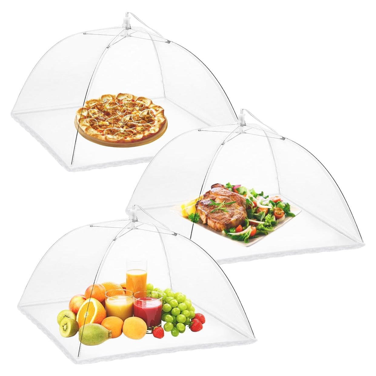 Cubiertas de Comida Onarway 3 Paquetes 35.56 cm Malla Blanca