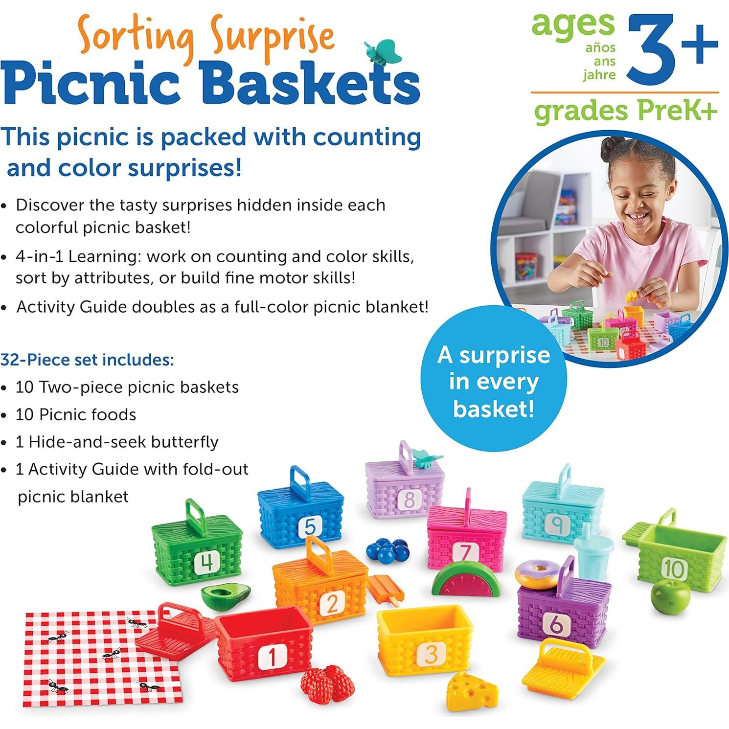 Cestas de Picnic Sorpresa Learning Resources 32 Piezas 3+