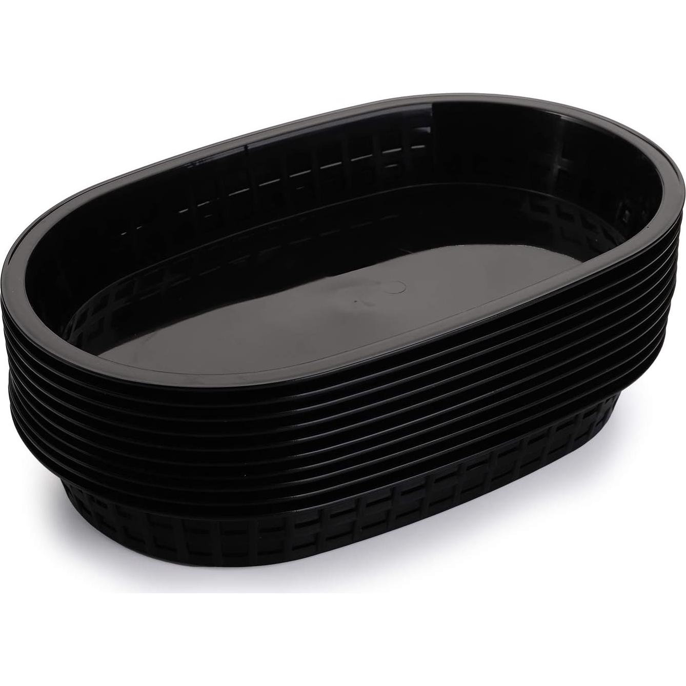 Cestas de Comida Rápida Cedilis 40 Piezas 26.7x17.8cm Plástico Negro