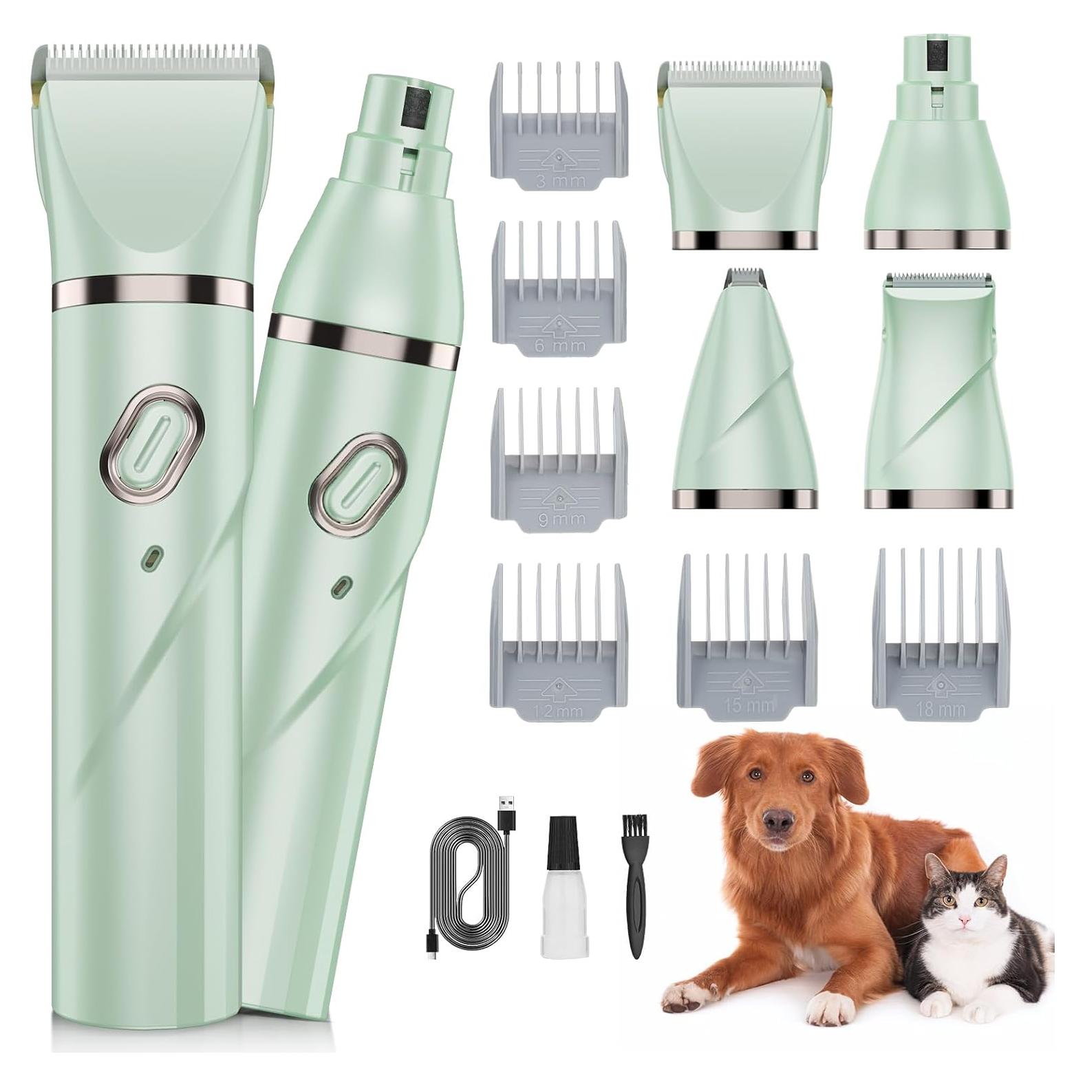 Kit de Cuidado de Mascotas 4 en 1 Lanumi - Cortadora Recargable