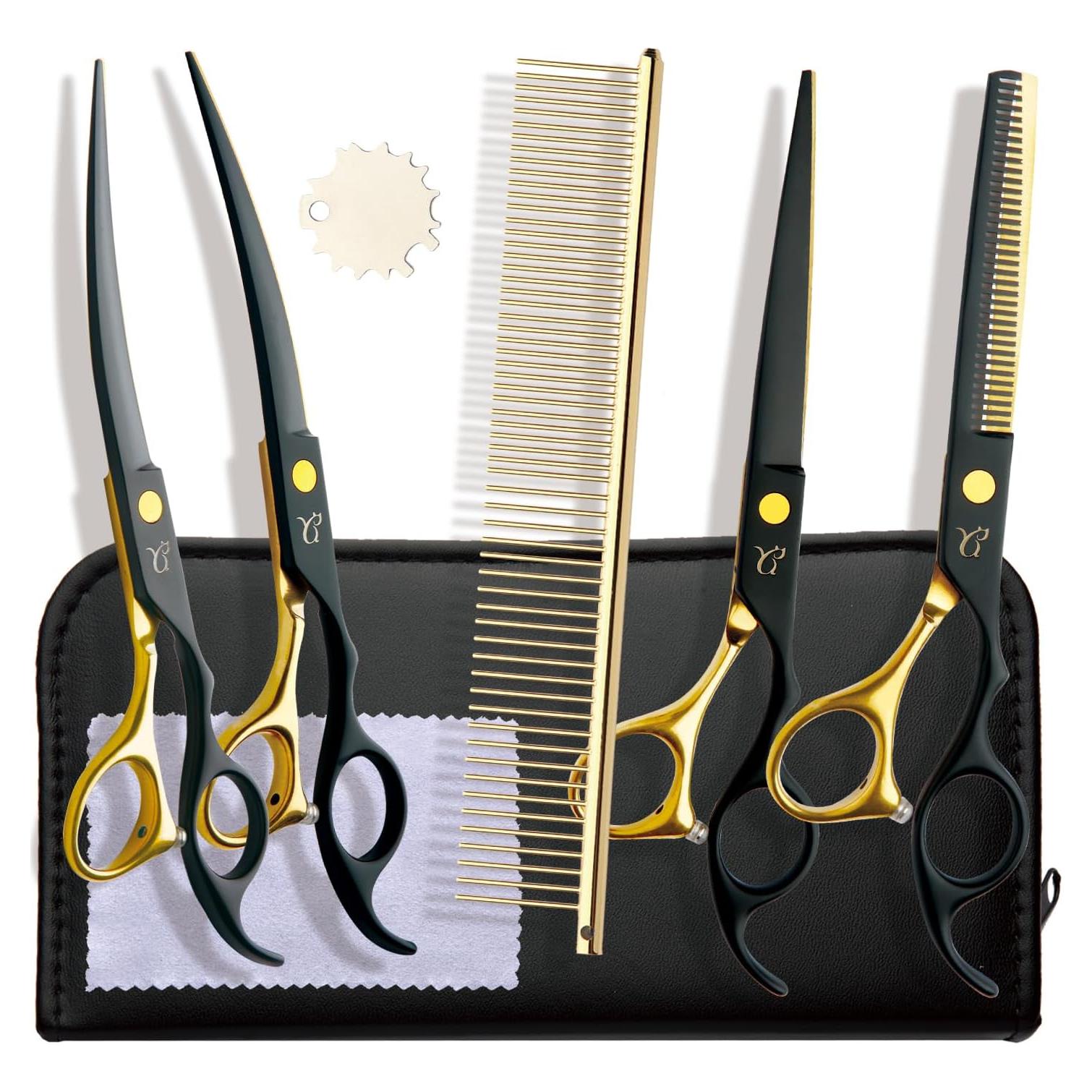 Kit de Tijeras para Acicalar Perros Citywish 5 en 1 Acero Inoxidable