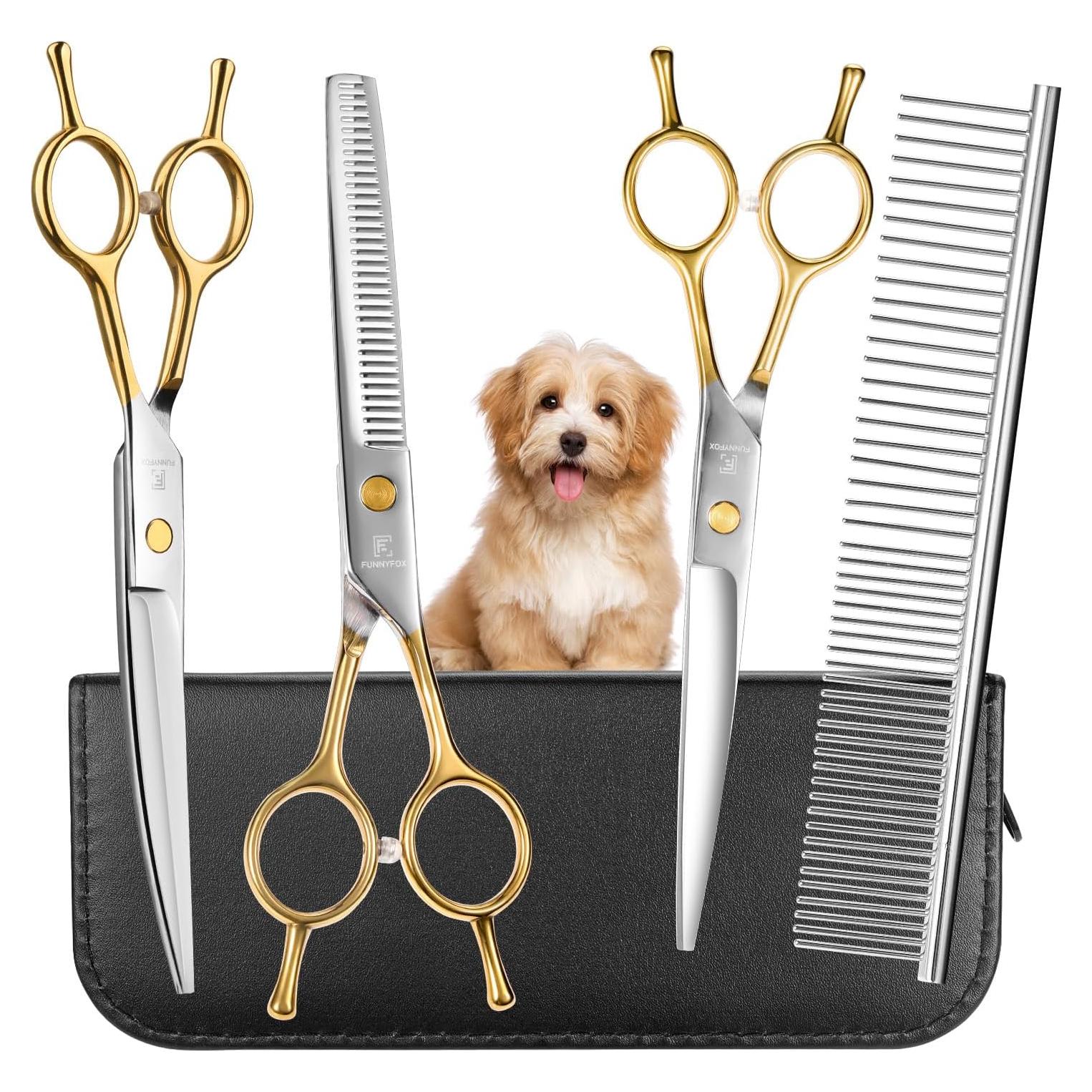 Juego de Tijeras para Aseo de Perros FunnyFox 6 en 1