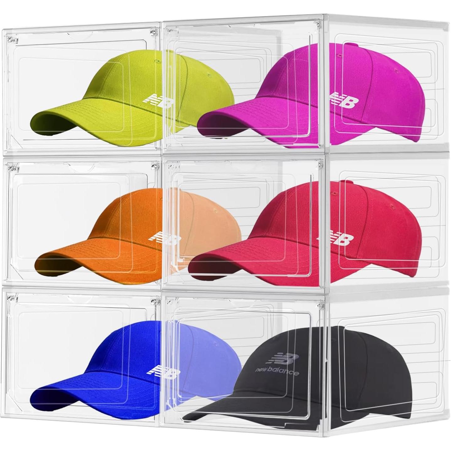 Caja Organizadora de Sombreros EZJOB, Paquete de 8, Plástico Transparente