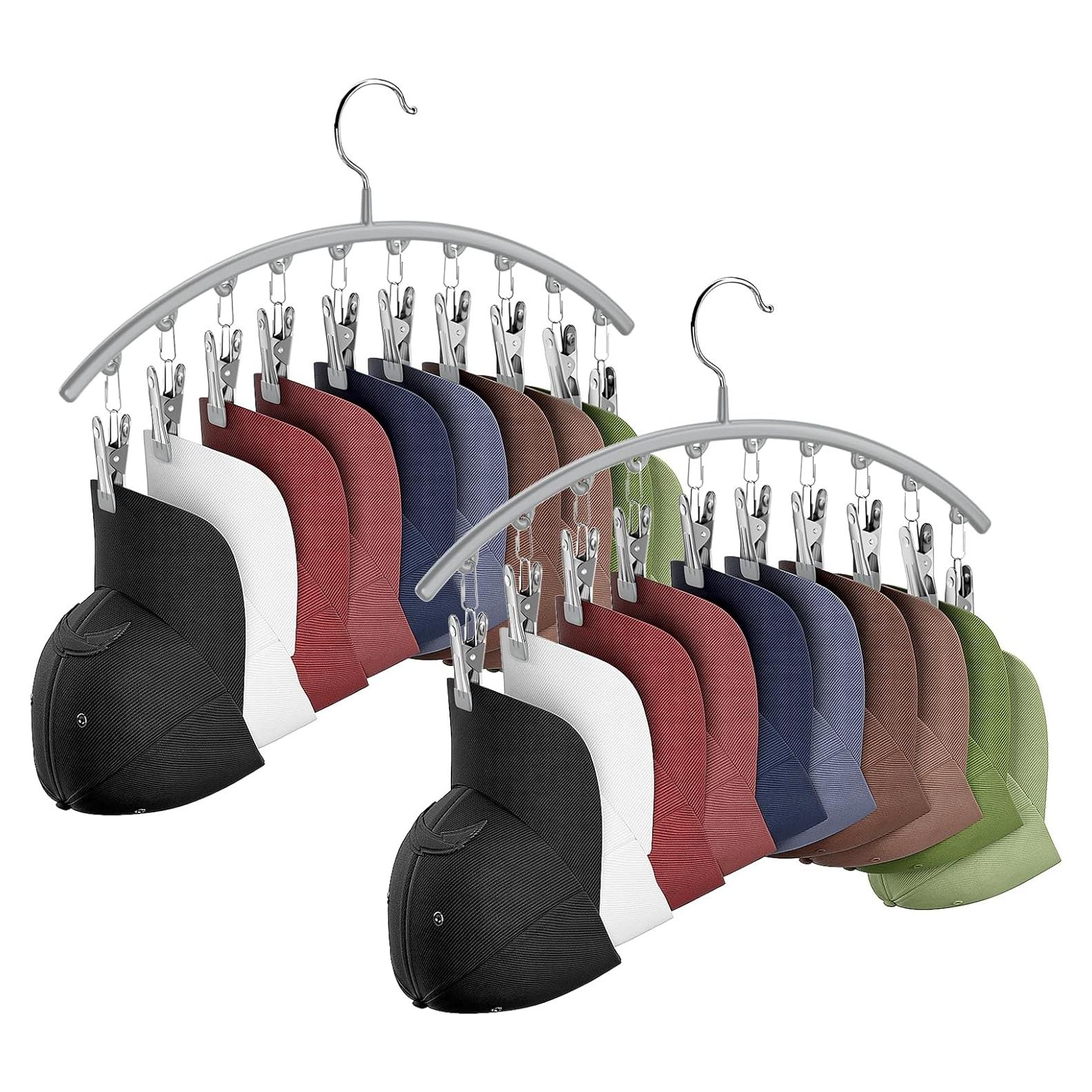 Perchas para Sombreros Cuipingoo 2 Pack Gris Ahorra Espacio