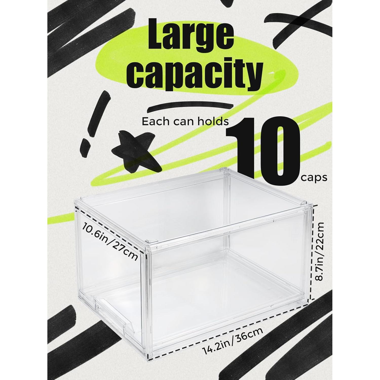 Caja Organizadora de Sombreros SCAVATA - 4 Paquete Transparente