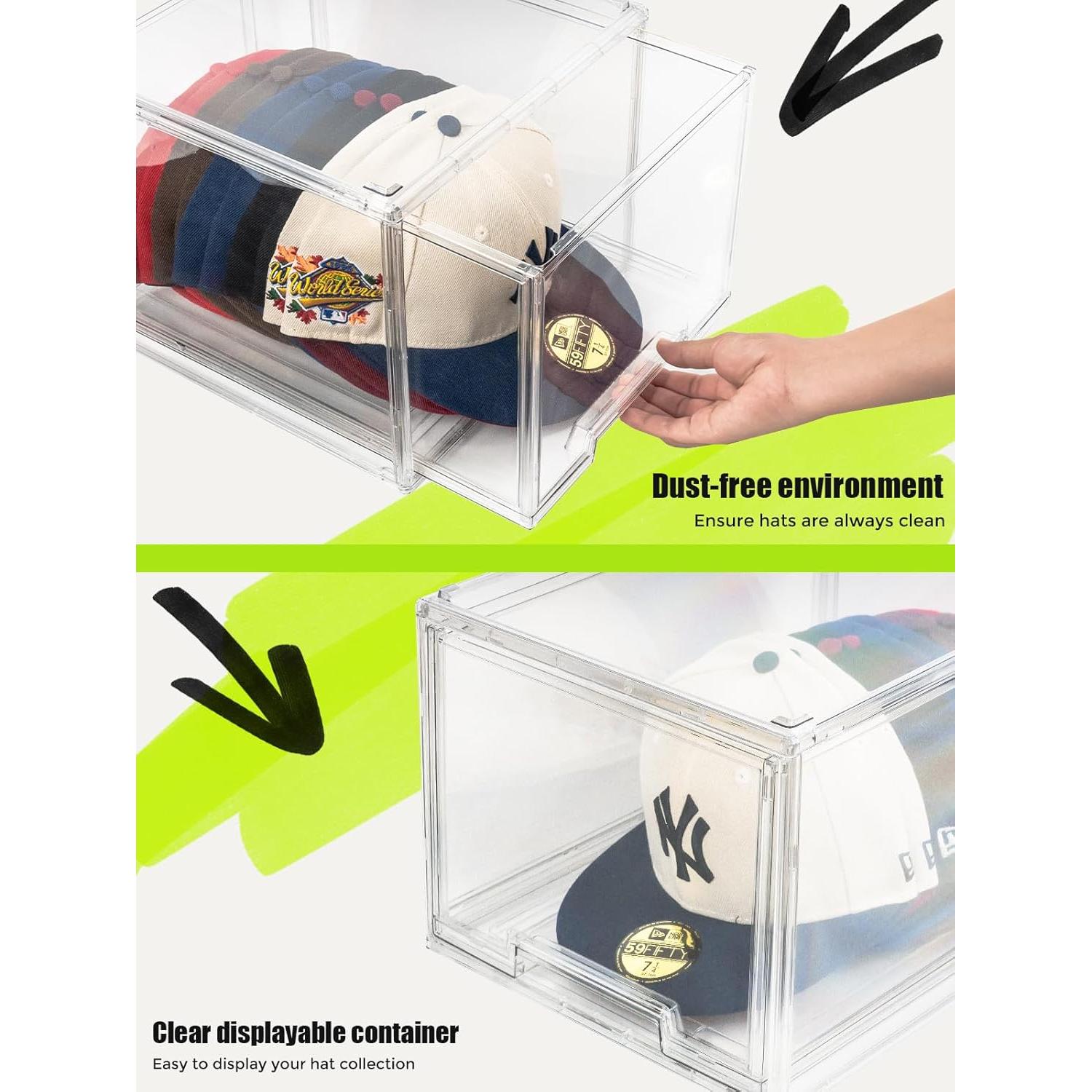 Caja Organizadora de Sombreros SCAVATA - 4 Paquete Transparente