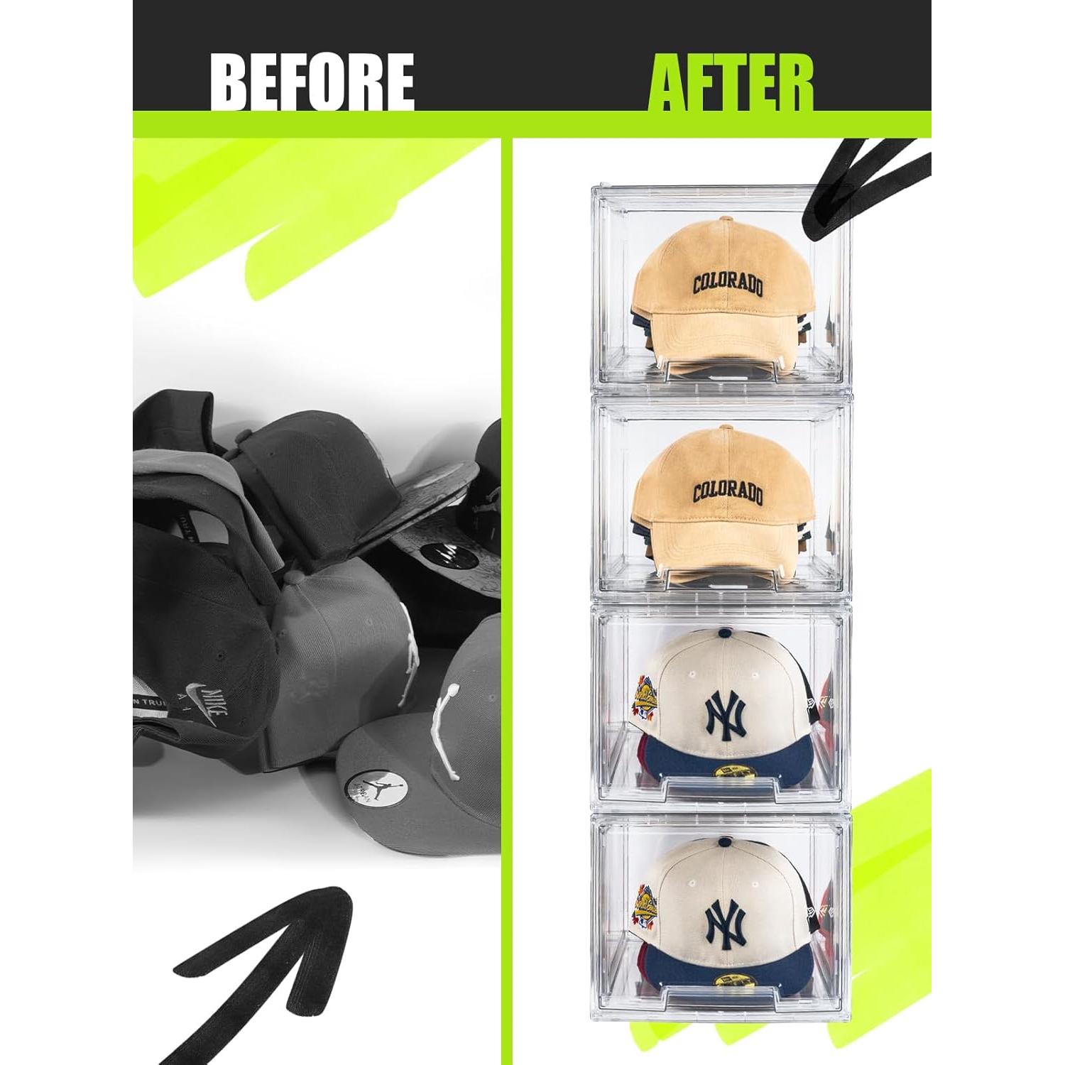 Caja Organizadora de Sombreros SCAVATA - 4 Paquete Transparente