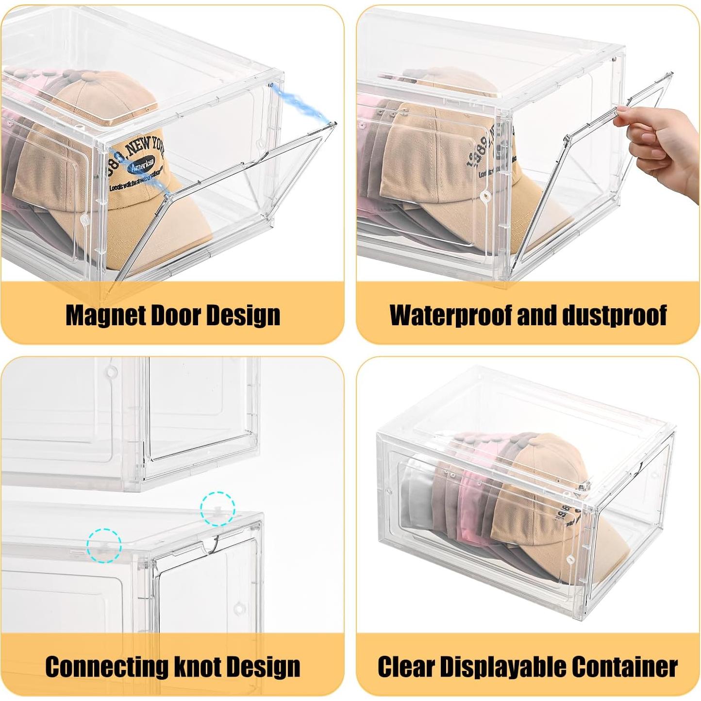 Caja Organizadora de Sombreros Beehomay - 2 Paquetes Transparentes