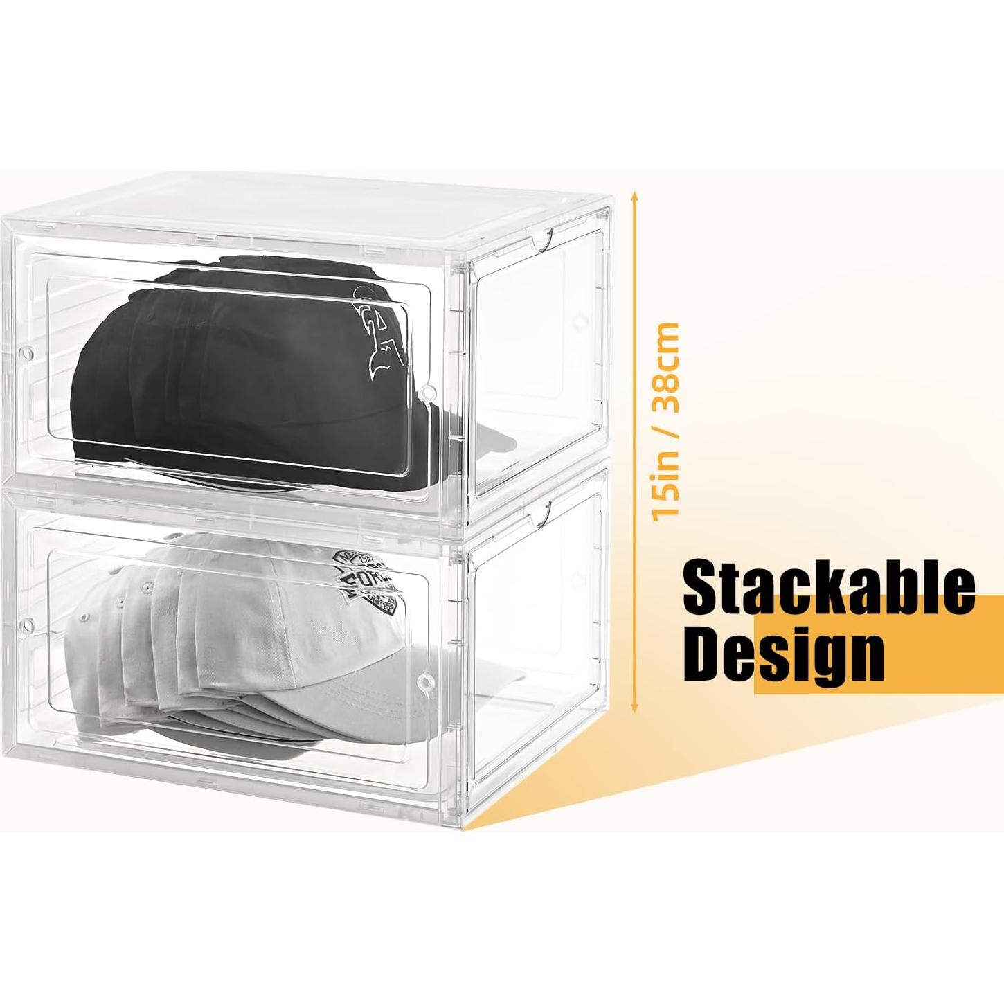 Caja Organizadora de Sombreros Beehomay - 2 Paquetes Transparentes