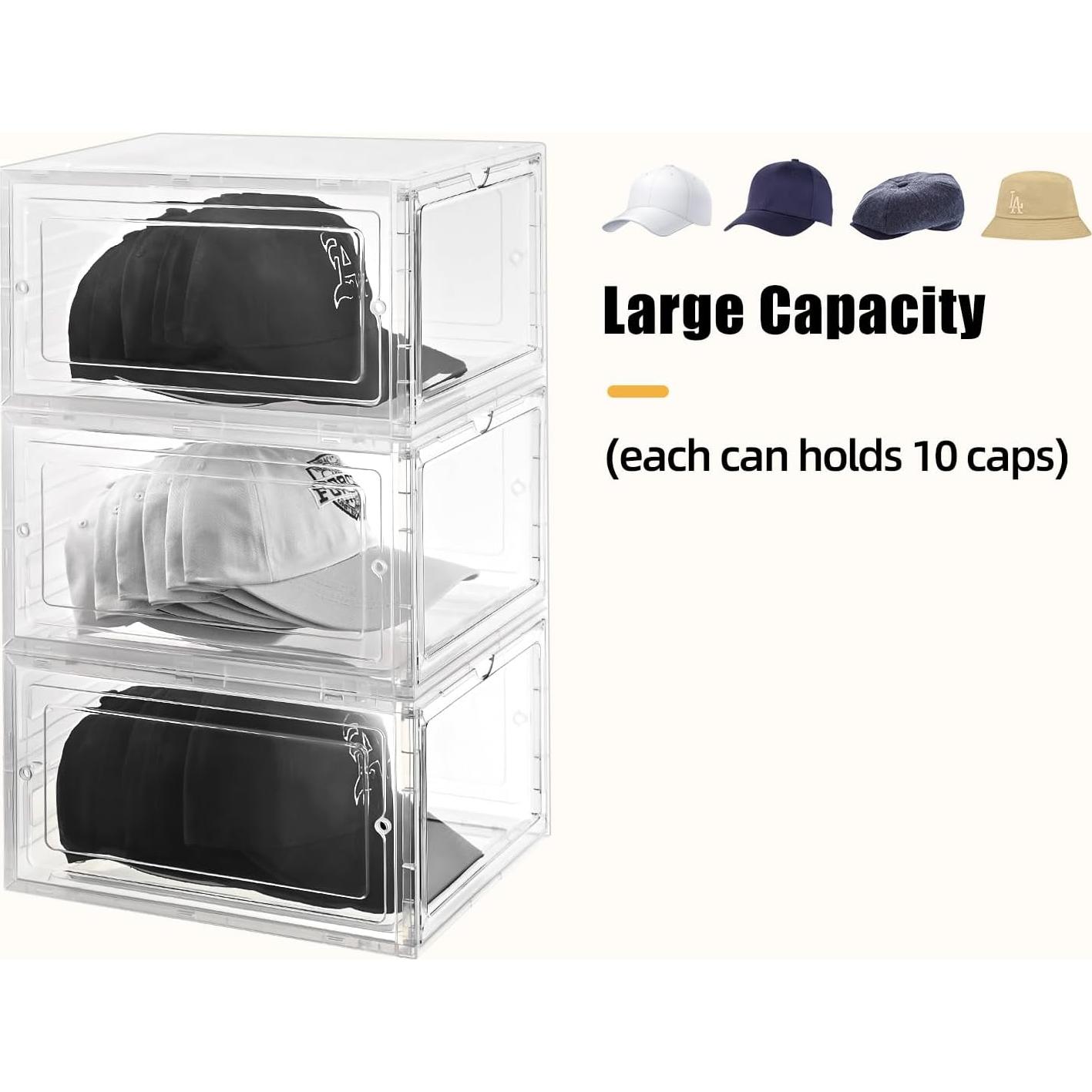 Caja Organizadora de Sombreros Beehomay - 2 Paquetes Transparentes