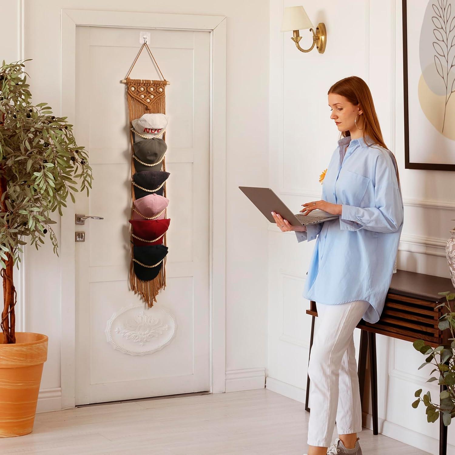 Soporte para Gorras Jontell de Macramé Boho - 1 Unidad Marrón