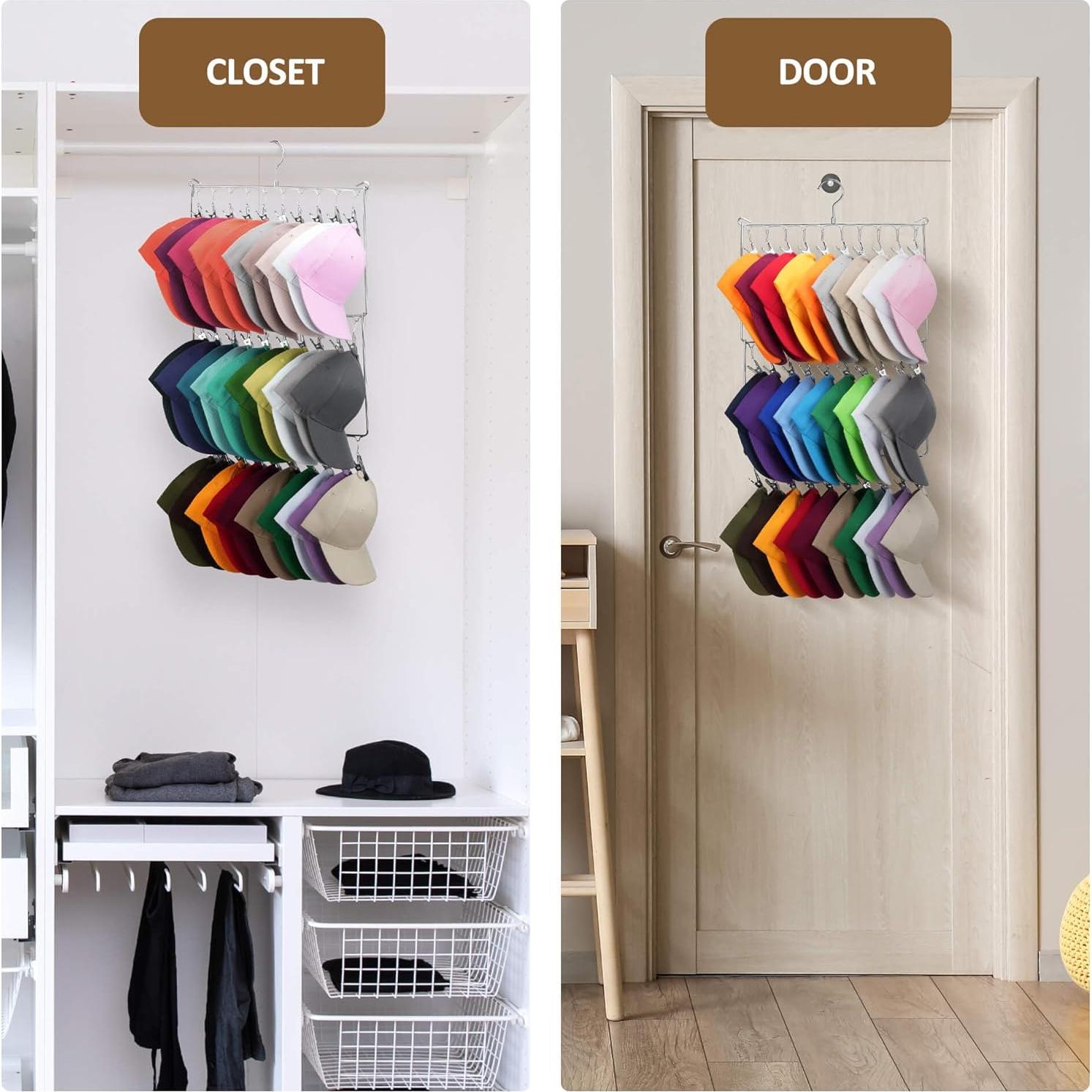 Soporte para Sombreros ZEDODIER, Organizador Plateado 30 Ganchos