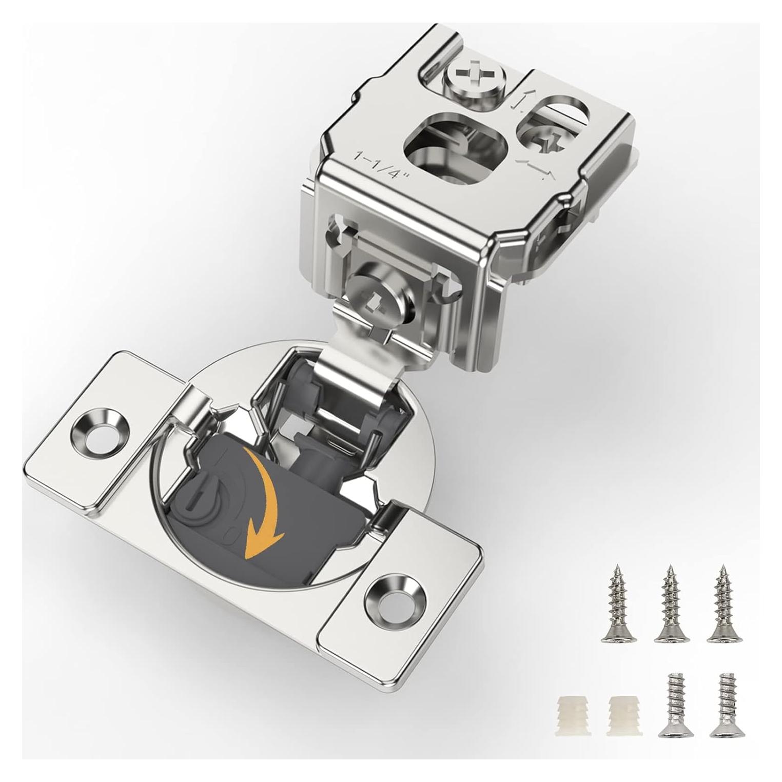 Furniware 10 Piezas Bisagras de Cierre Suave 3.18 cm Niqueladas