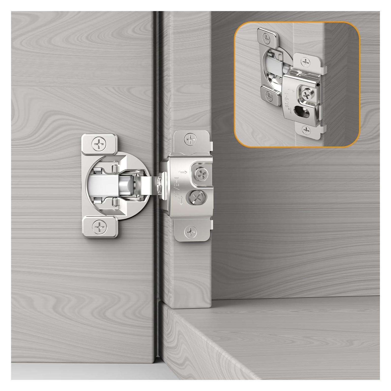 Bisagras de Gabinete Cierre Suave FURNIWARE 10 Piezas 1-5/16" Níquel