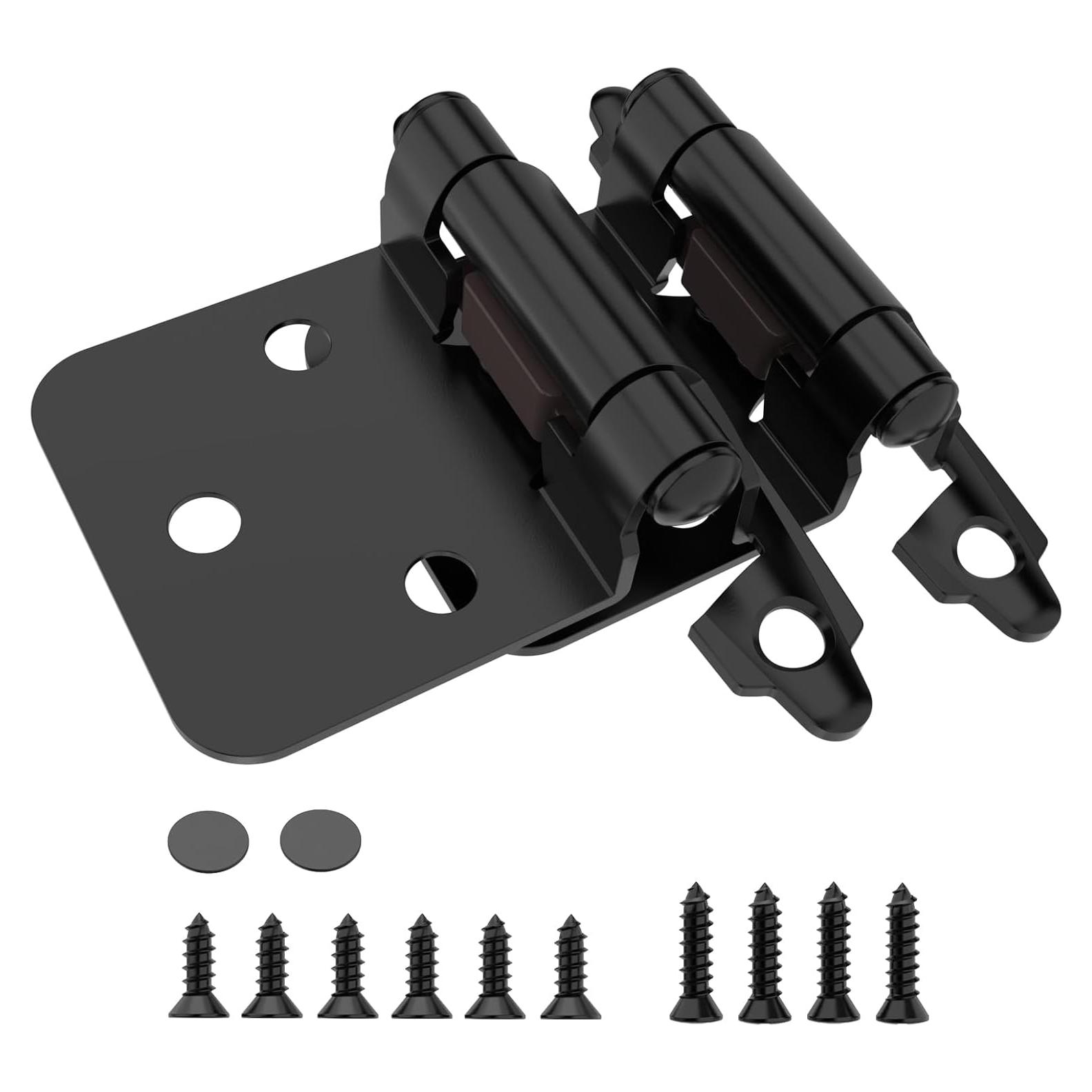 Bisagras de Gabinete Chibery 50 Pzas 1/2" Cierre Automático Negro Mate