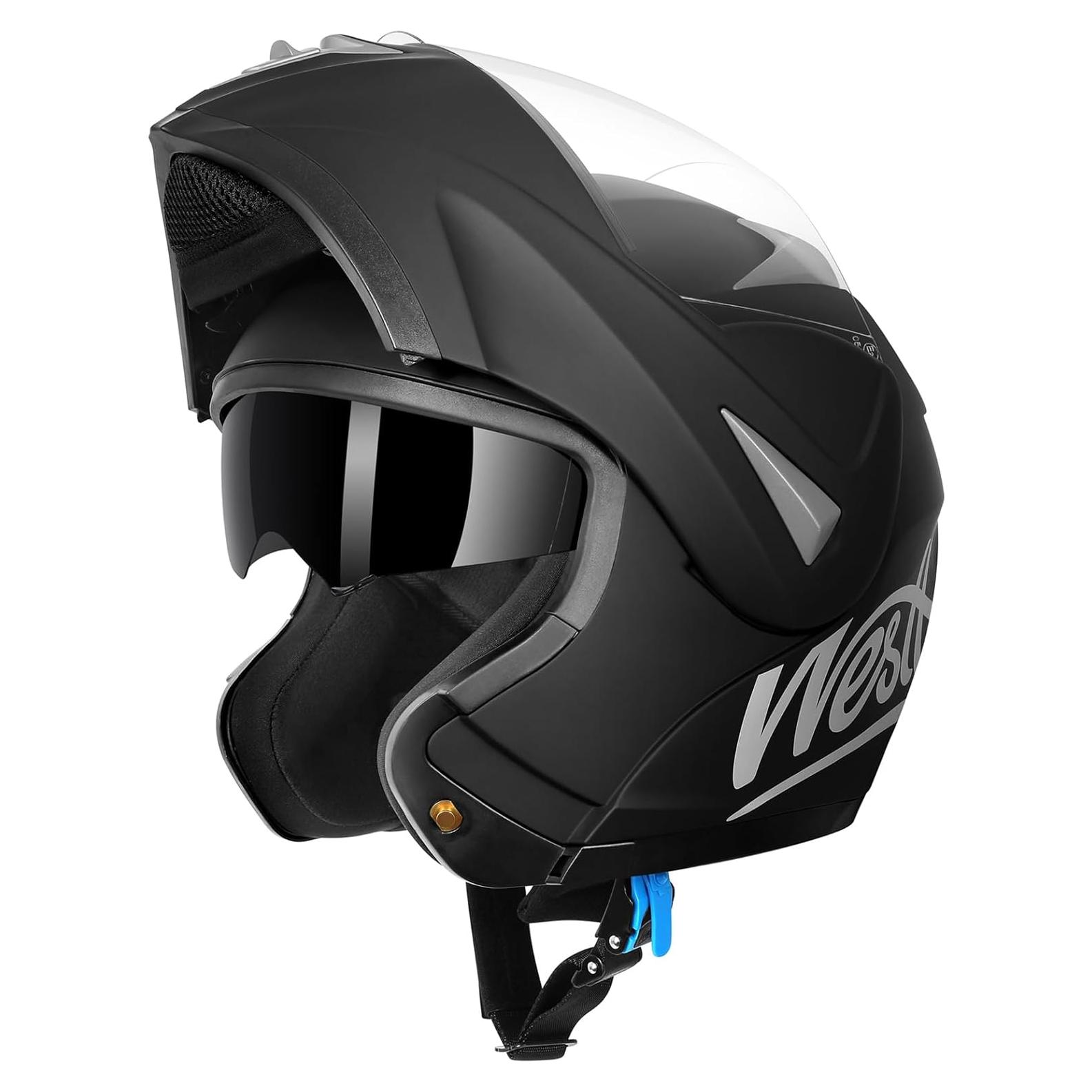 Casco Modular Westt Torque Doble Visera Negro Mediano