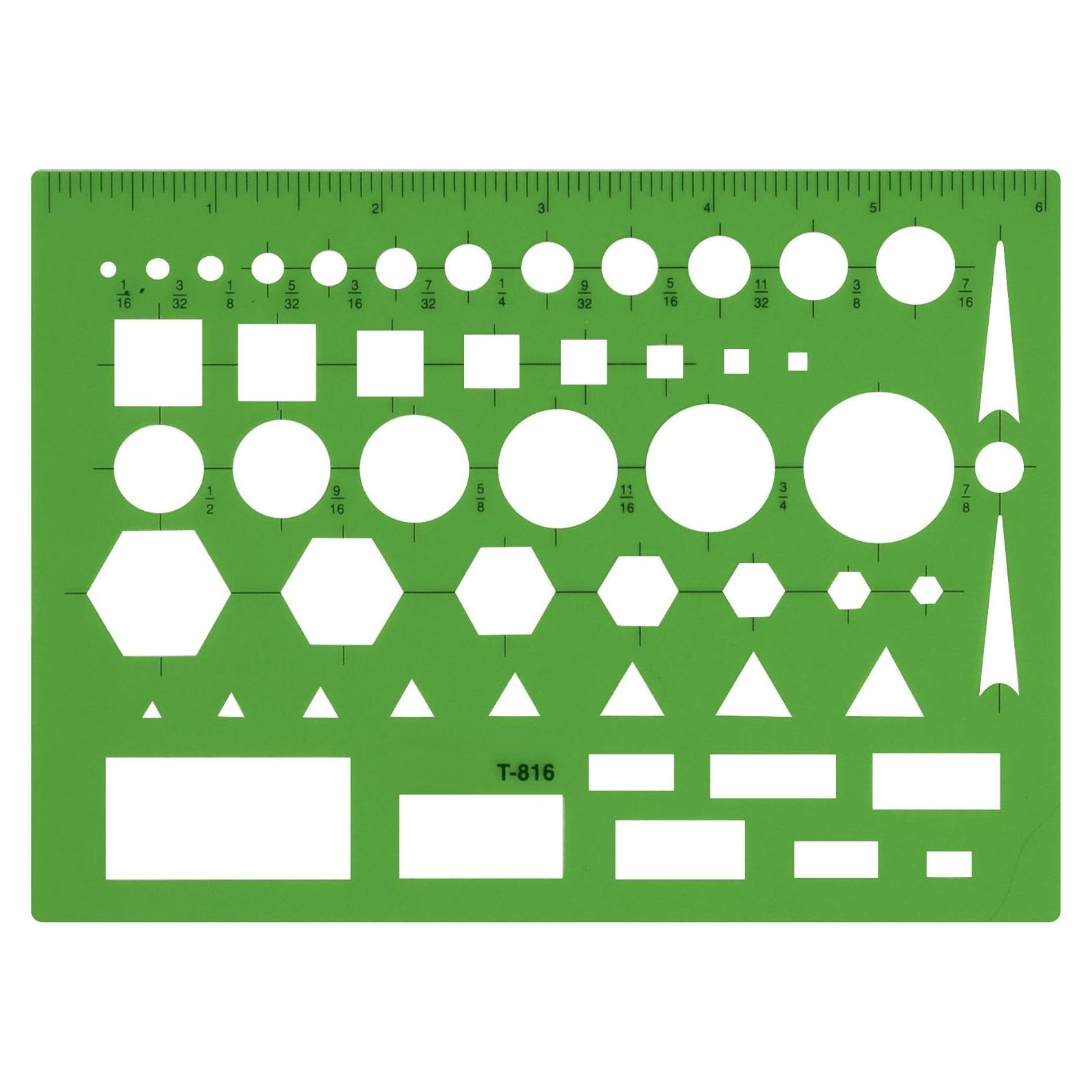 Plantilla de Dibujo Westcott T-816, Plástico Verde 11.43x15.24 cm